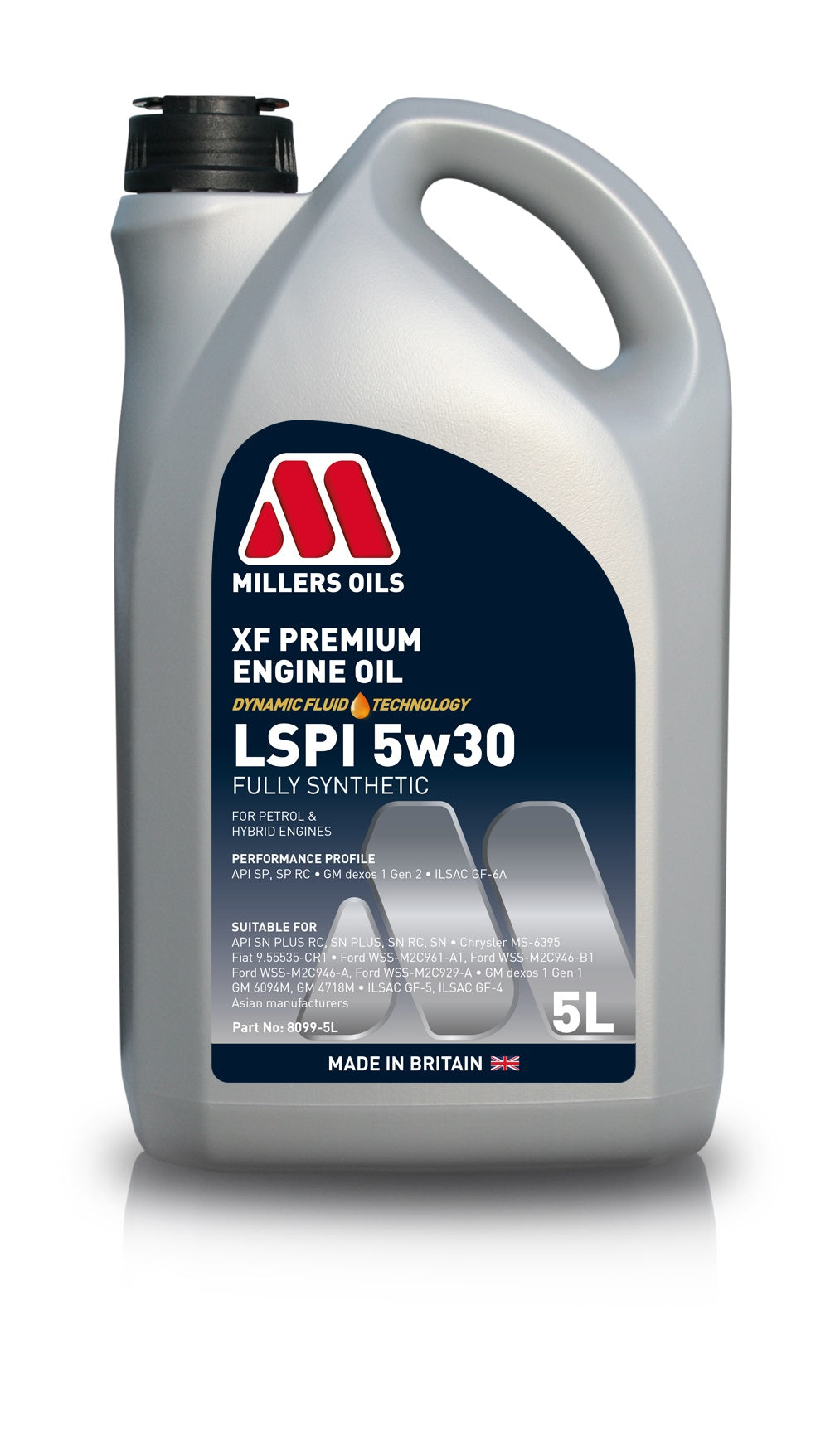 OIL 5W-30 XF PREMIUM LSPI 5L MILLERS Packaging volume 5 l