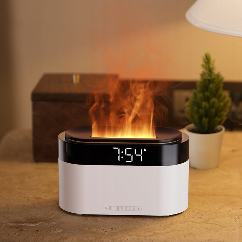 OIL AROMA DIFFUSER FLAME EFFECT LED ALARM CLOCK REMOTE CONTROL HUMIDIFIER Brand no brand