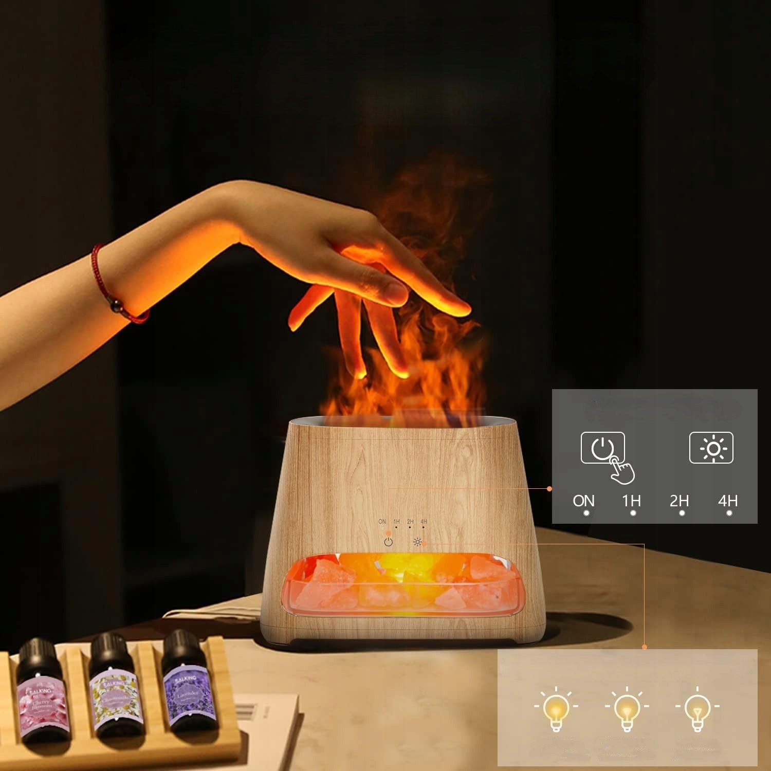 OIL DIFFUSER SALT LAMP HIMALAYAN FLAME EFFECT 2IN1 HUMIDIFIER EAN (GTIN) 0842960152258