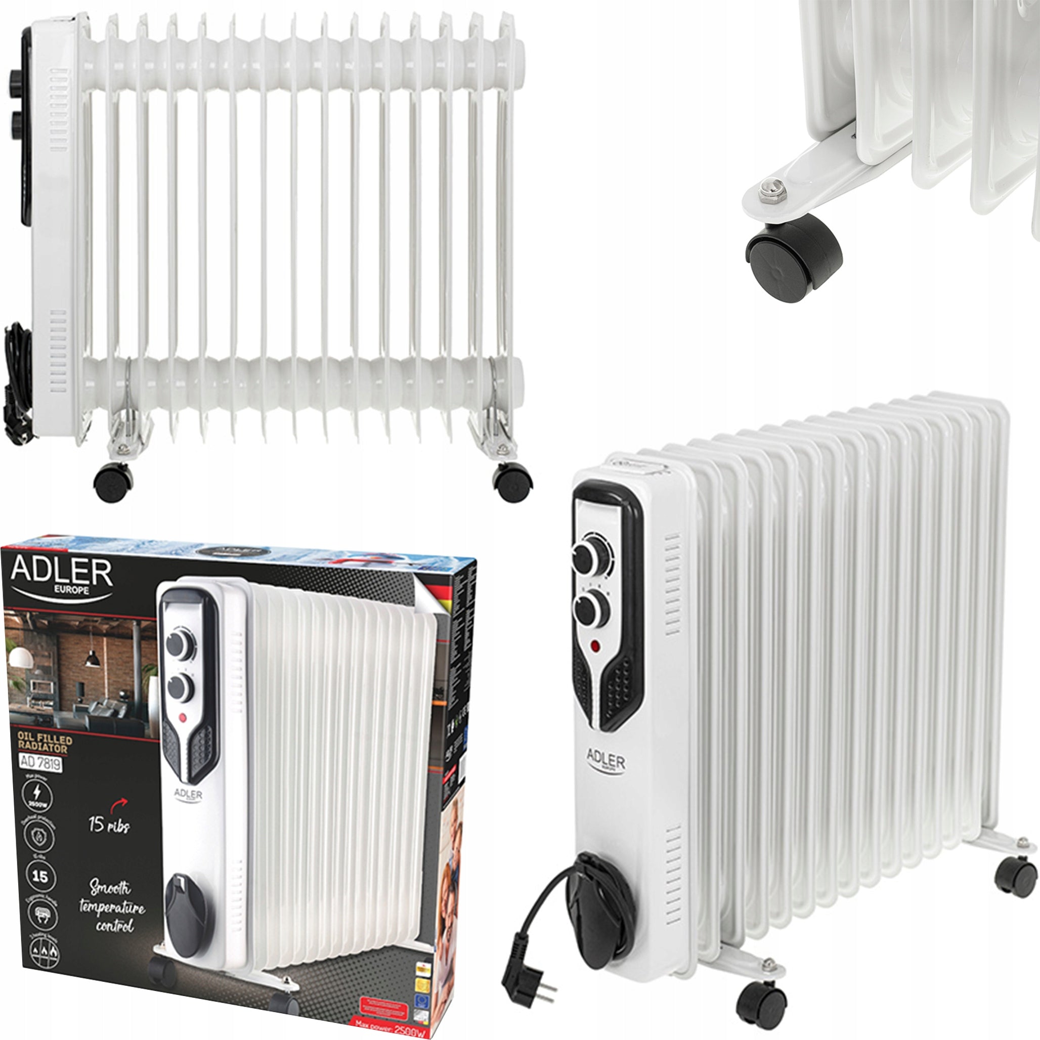 OIL HEATER ENERGY-SAVING LARGE ELECTRIC 15 RIBS TEMPE ADJUSTMENT. EAN (GTIN) 5904423364488
