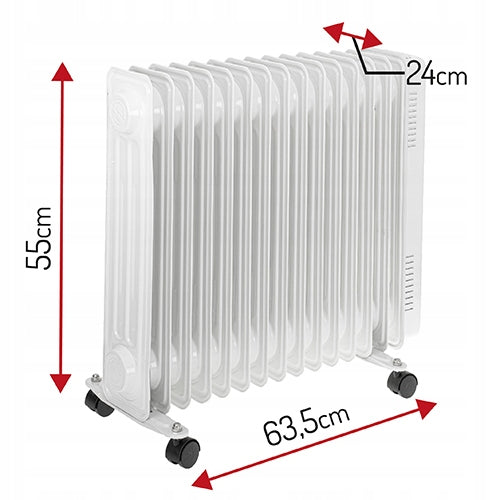 OIL HEATER ENERGY-SAVING LARGE ELECTRIC 15 RIBS TEMPE ADJUSTMENT. Manufacturer code GRZEJNIK OLEJOWY ENERGOOSZCZĘDNY DUŻY