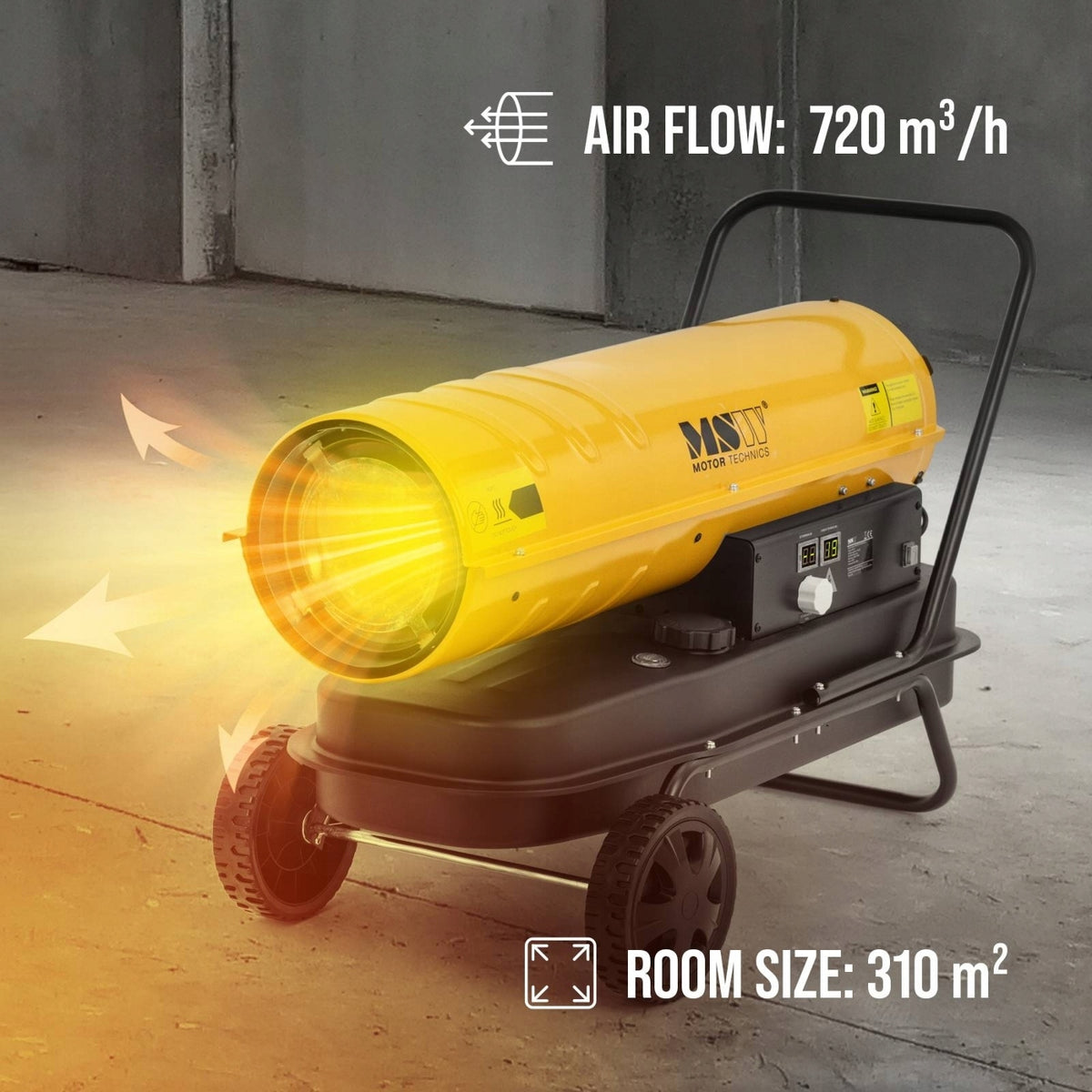 OIL HEATER - WHEELS - 30 KW - 38 L - ECO SERIES Brand MSW Motor Technics
