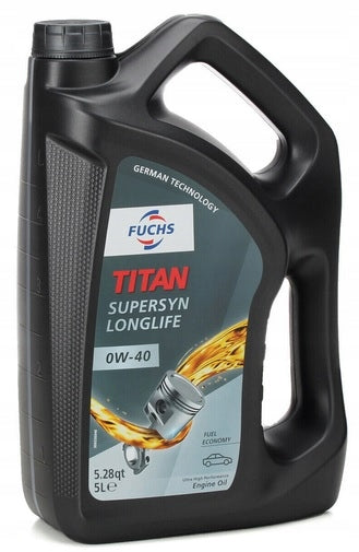 OIL LL FUCHS TITAN SUPERSYN LONGLIFE 0W40 5L GERMAN + PENDANT