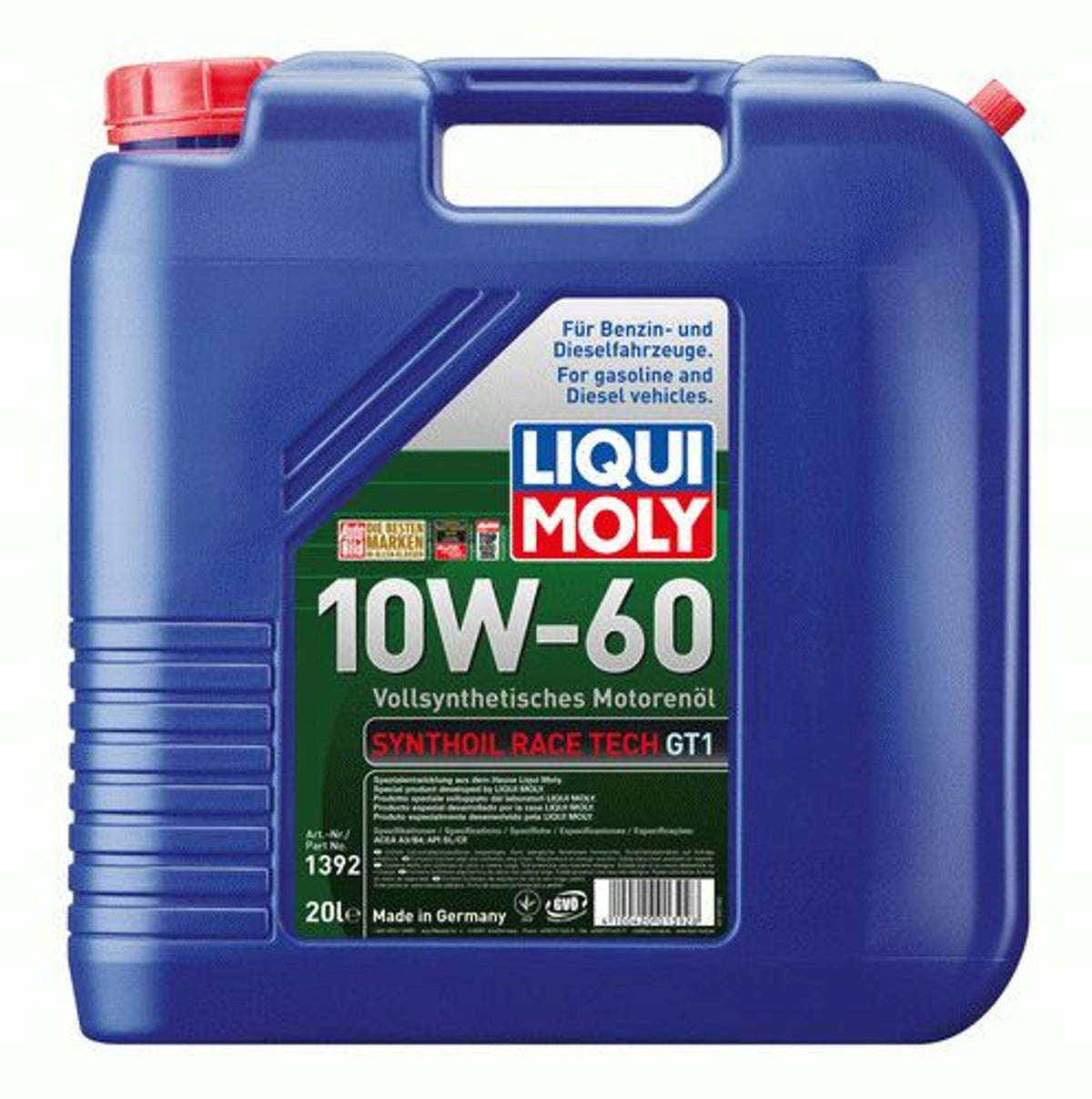 OIL LQM 10W-60 SYNTHOIL RACETECH GT1 20 1392