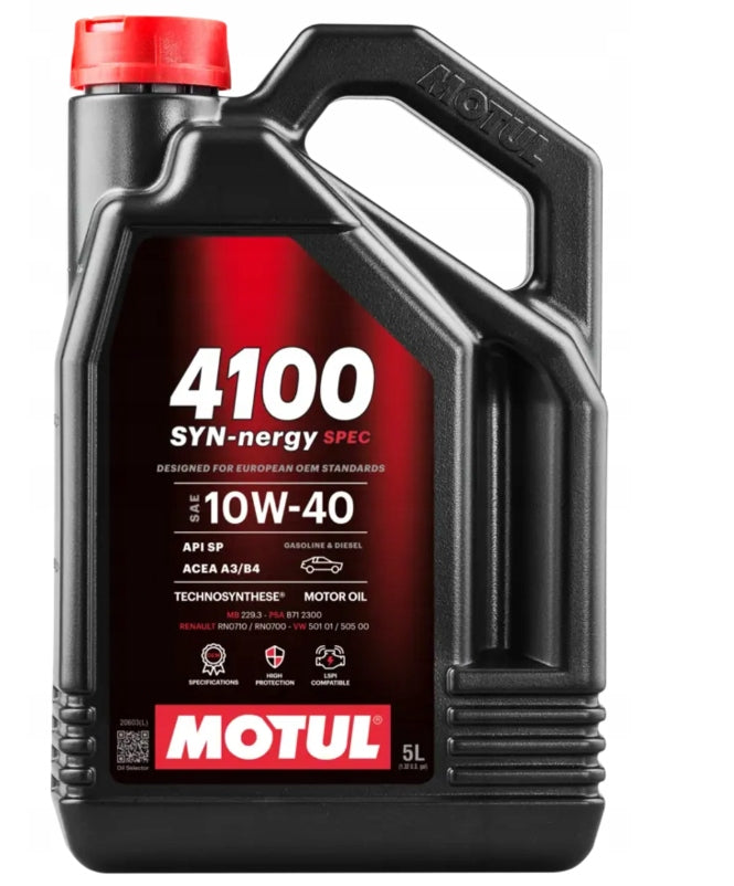 OIL MOTUL 10W40 4100 SYN-NERGY SPEC 5L