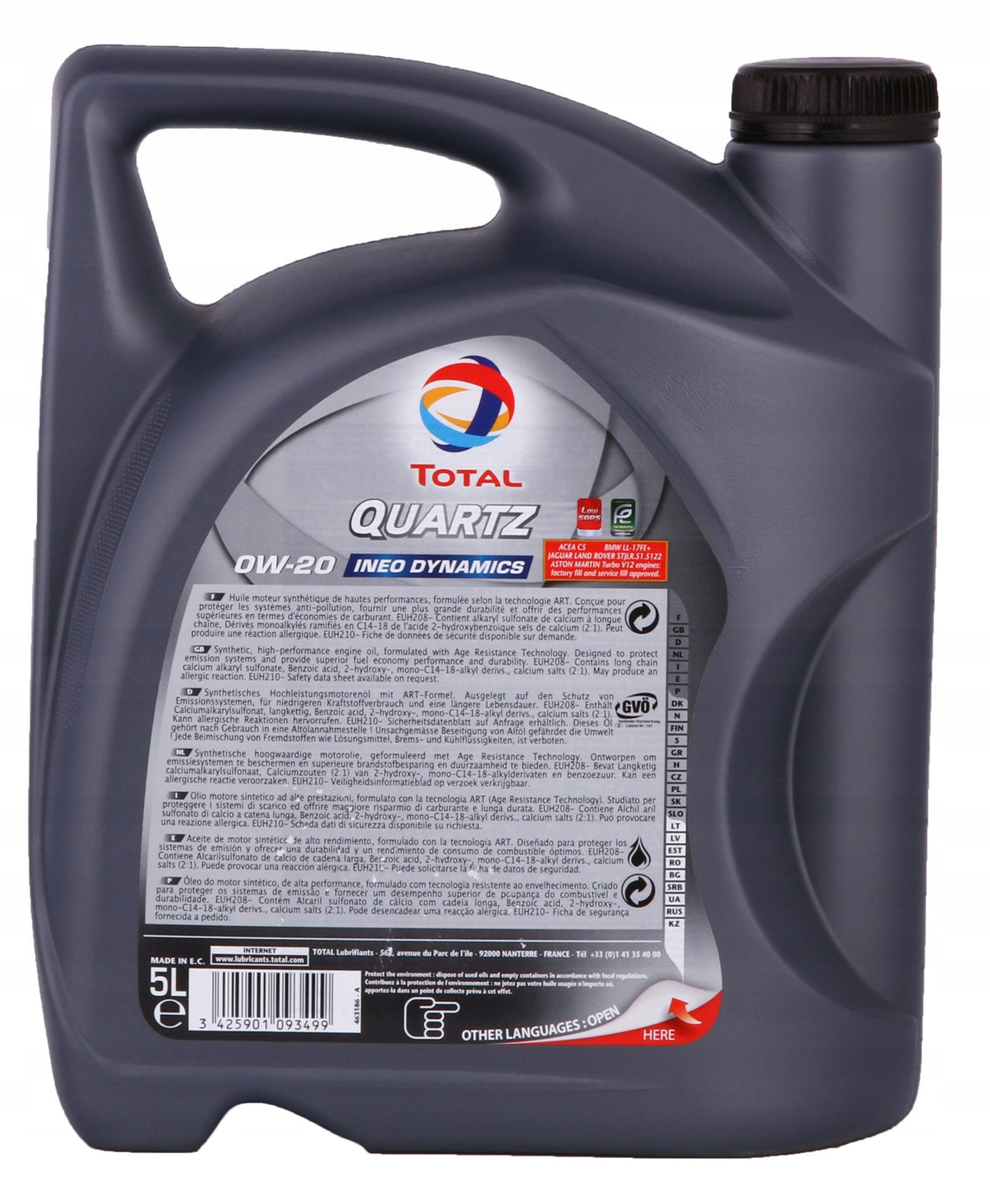OIL SIL.0W/20 QUARTZ INEO DYNAMICS 5L Manufacturer TotalEnergies