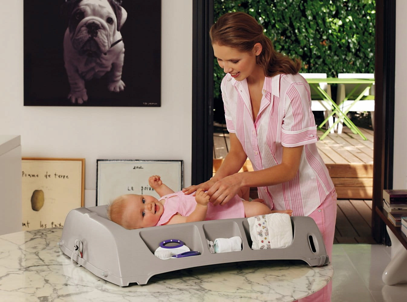OK Baby Changing Table Rigid Folding Multifunctional Flat for Cot Bathtub Product width 63 cm