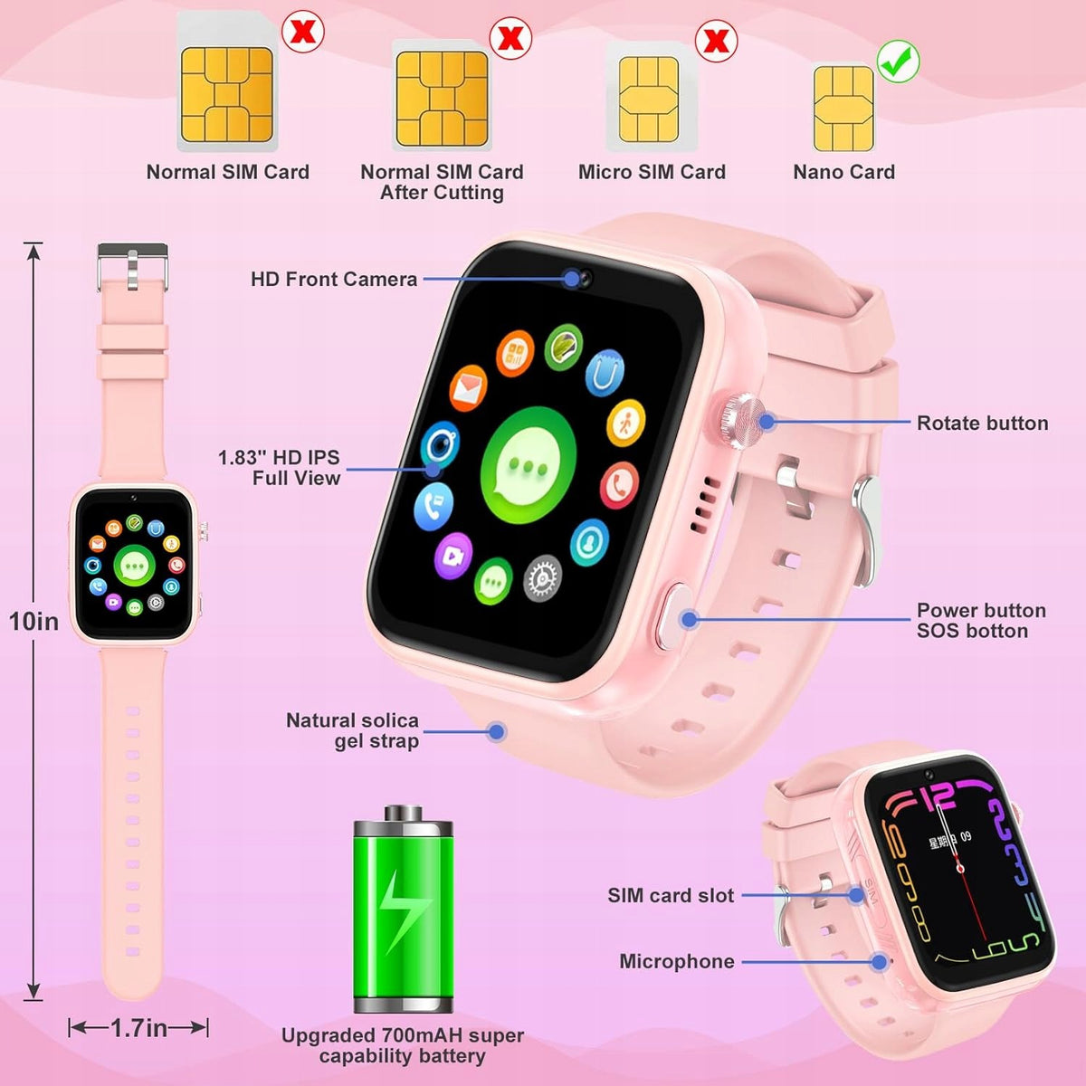 OKYUK Smartwatch for Kids with Phone and GPS 4G Video Calls Brand no brand