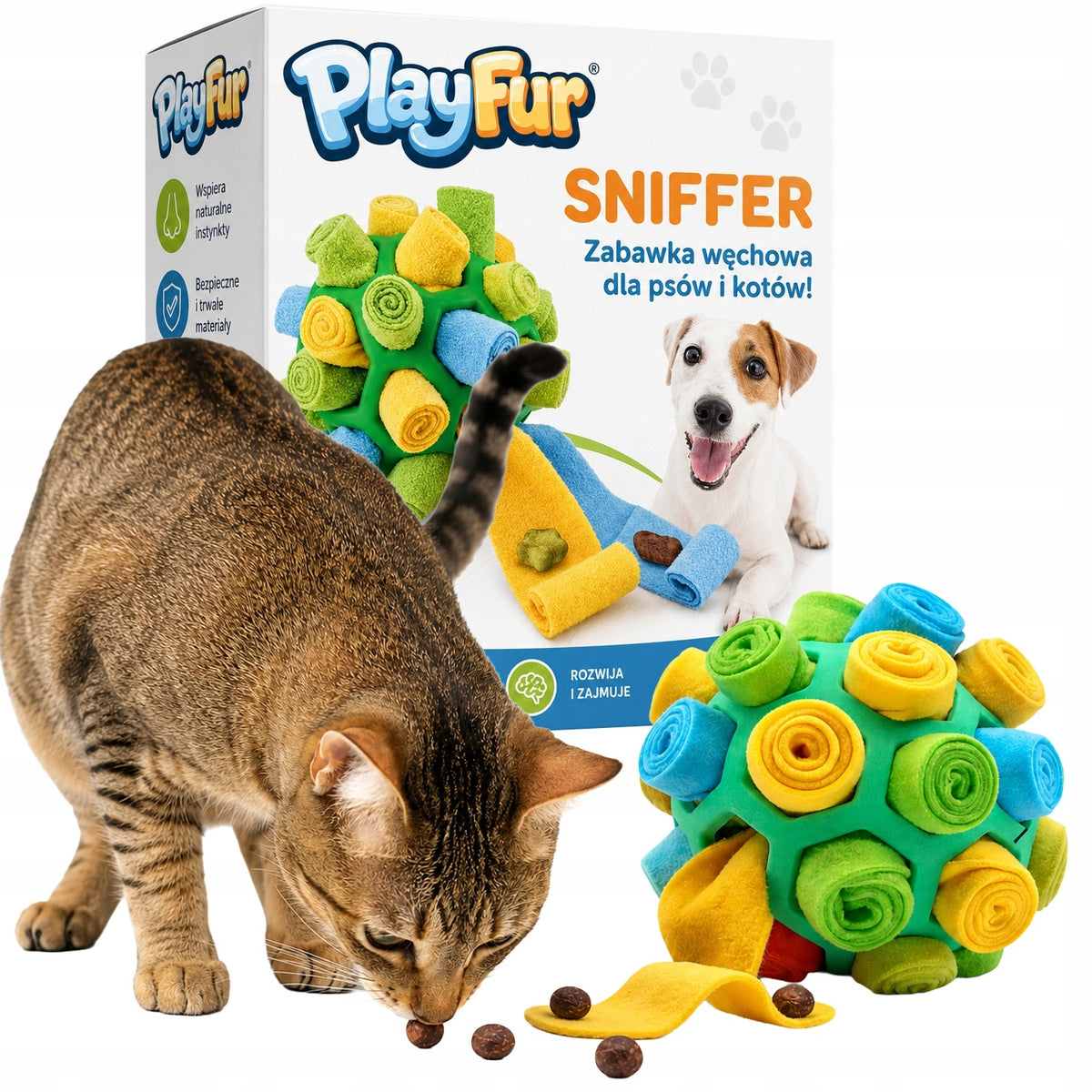OLFACTORY TOY FOR CAT DOG BALL EDUCATIONAL BALL FOR SLOW FOOD TREATS