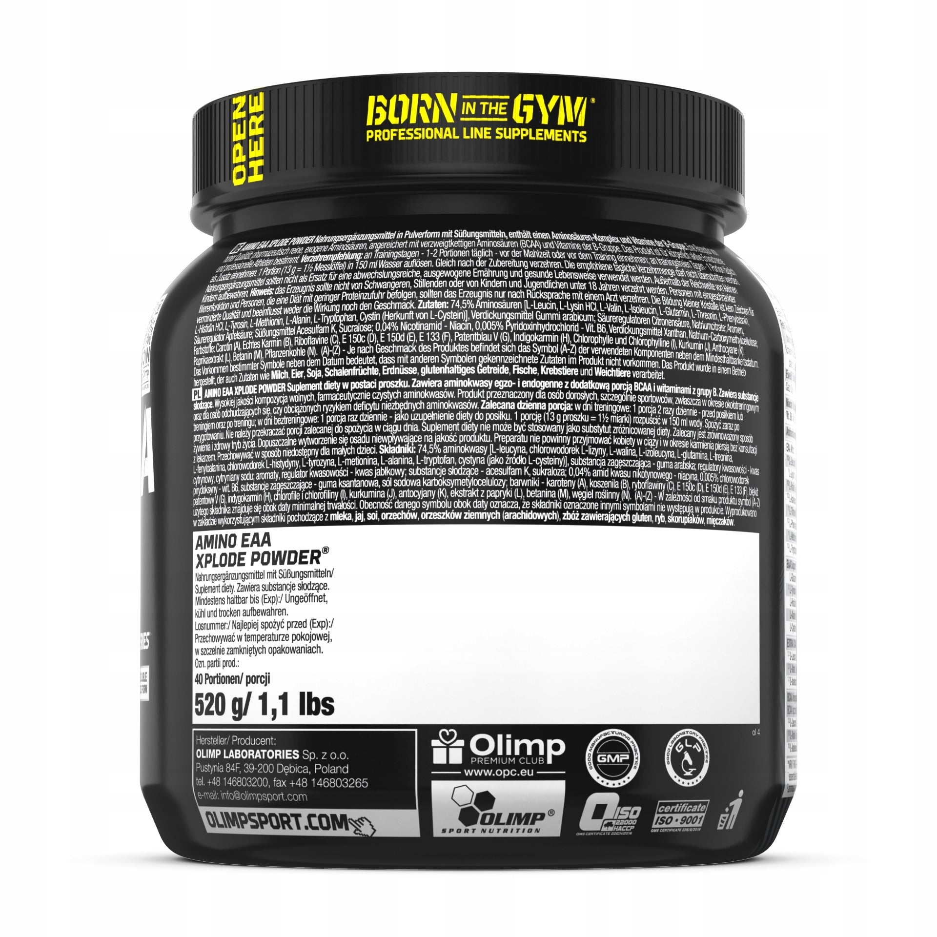 OLIMP AMINO EAA XPLODE 520G BLEND OF AMINO ACIDS EAA, BCAA AND GLUTAMINE Expiration date at least 1 year from the date of purchase