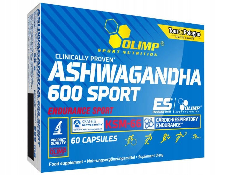 OLIMP ASHWAGANDHA 600 SPORT 2x60cap GINSENG INDIAN STRESS NERVE MEMORY EAN (GTIN) 0617721783374