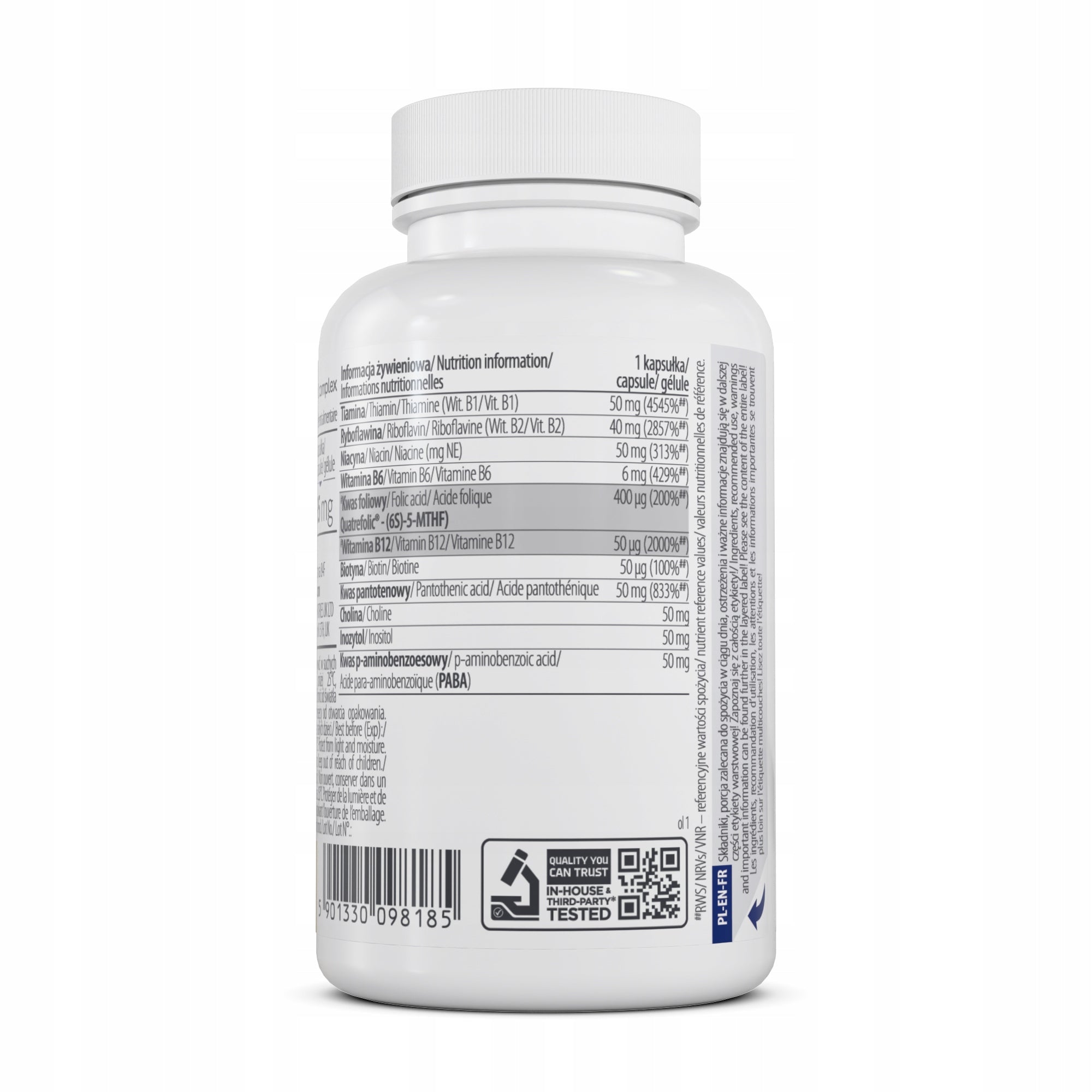 OLIMP B-50 METHYL COMPLEX 90capS VITAMIN B COMPLEX B12 METHYLATED INOSITOL Manufacturer code 5901330098185