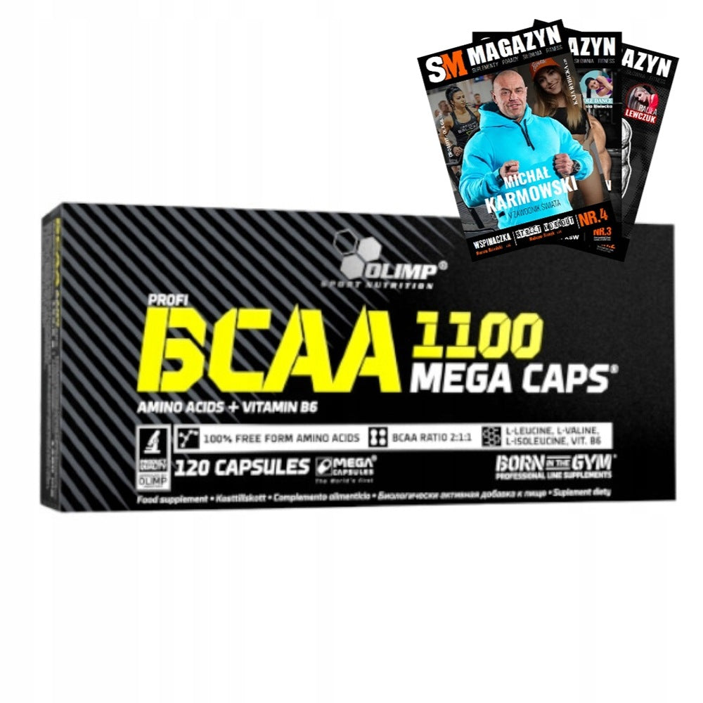 OLIMP BCAA MEGA CAPS 120 kaps 1100 mg AMINO ACIDS REGENERATION