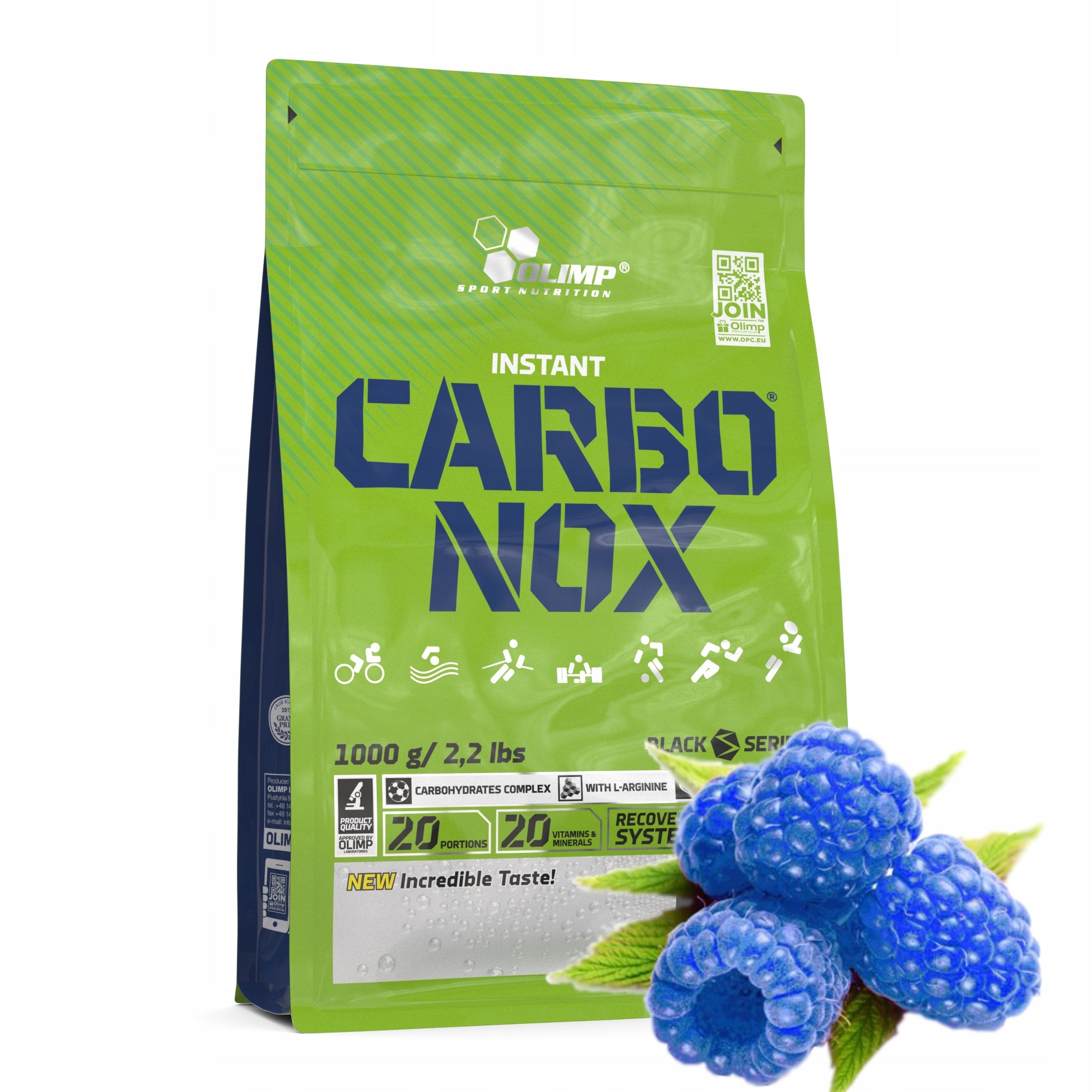 OLIMP CARBONOX 1000G BLUE RASPBERRY CARBOHYDRATES VITAMIN ENERGY