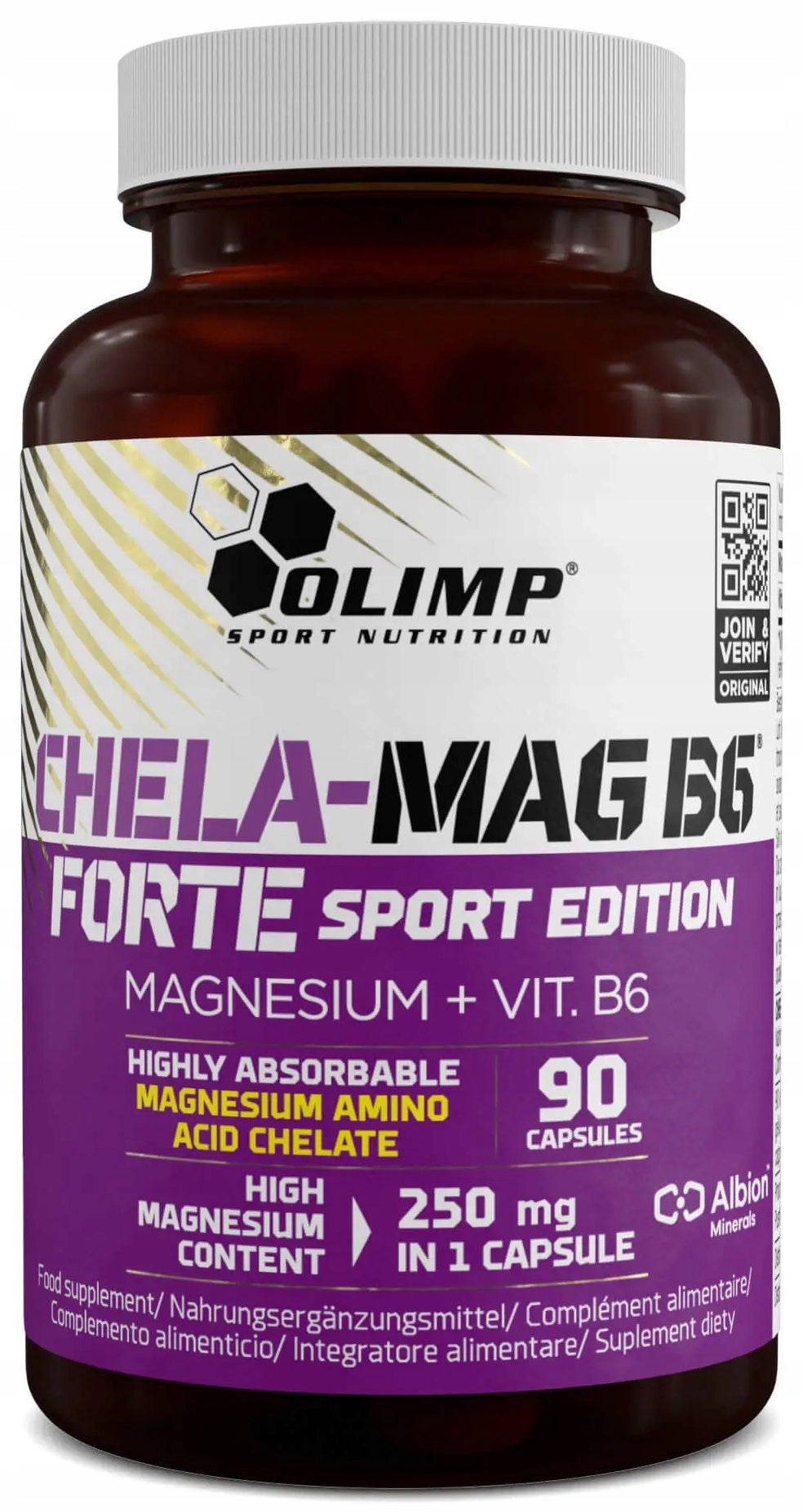 OLIMP CHELA MAG B6 FORTE SPORT 90k MAGNESIUM + VITAMIN B6 MAGNESIUM DIGLYcinaTE
