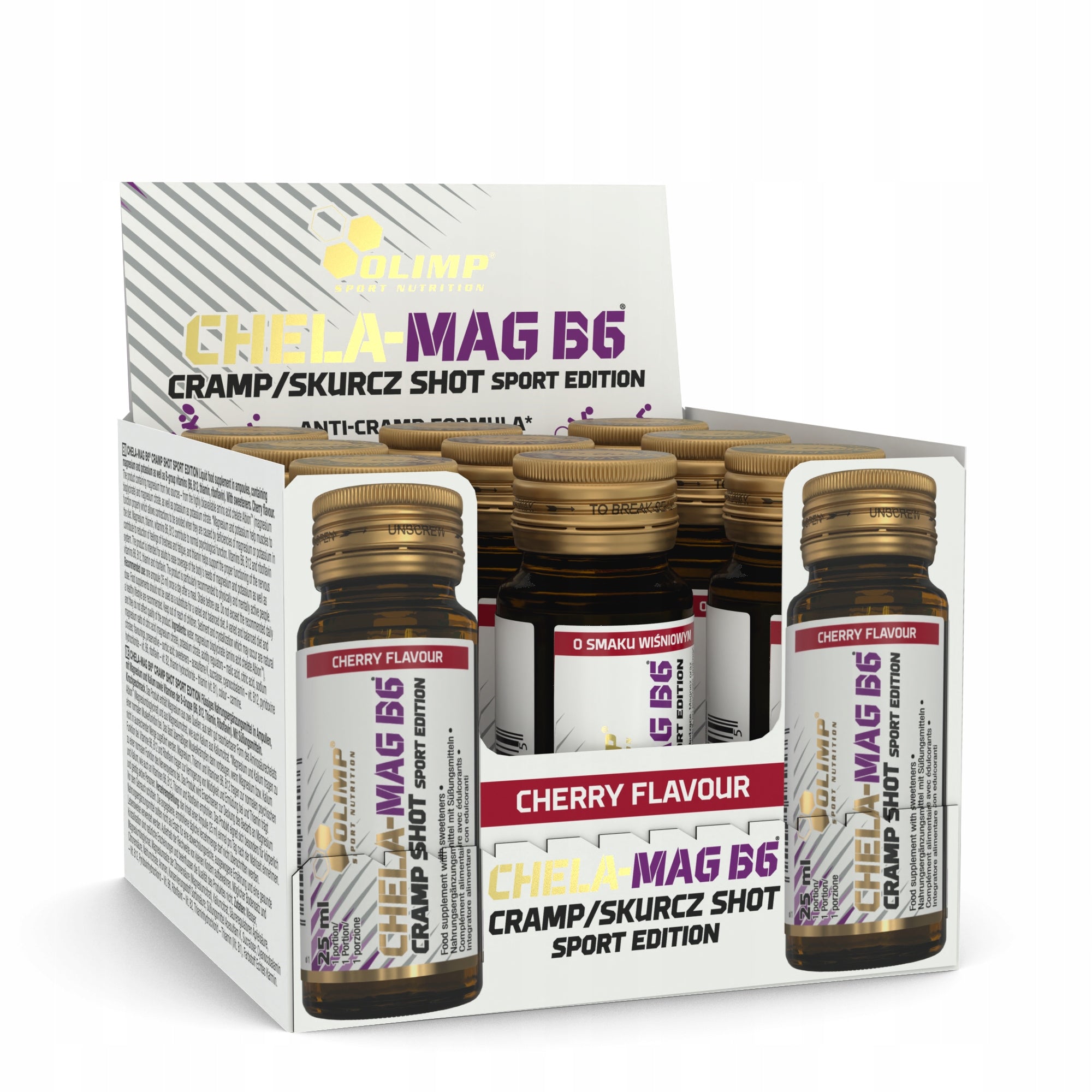 OLIMP CHELA-MAG B6 SHOT CONTRACTION 9x25ml MAGNESIUM BISGLIKINATE POTASSIUM VITAMIN