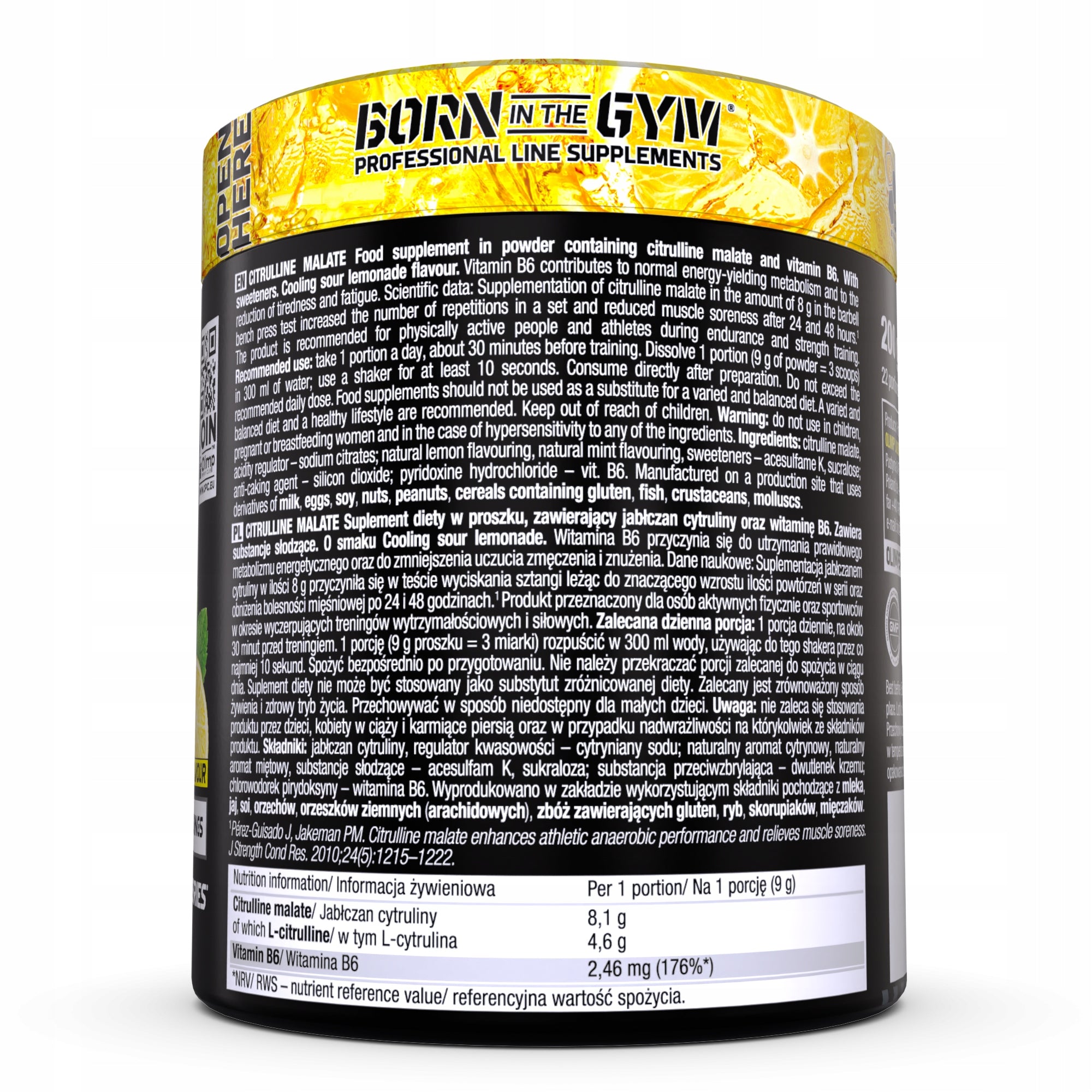 OLIMP CITRULLINE MALATE 200G MALATE CITRULLINE SOUR LEMONADE CITRULLINE Expiration date at least 1 year from the date of purchase