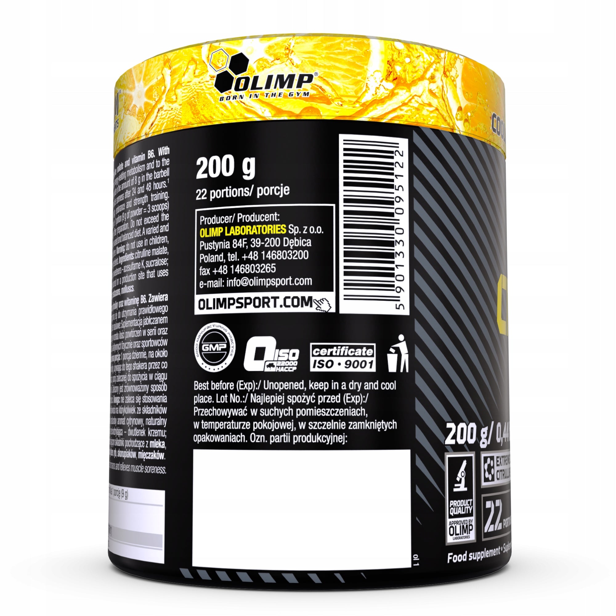 OLIMP CITRULLINE MALATE 200G MALATE CITRULLINE SOUR LEMONADE CITRULLINE Manufacturer code 5901330095122