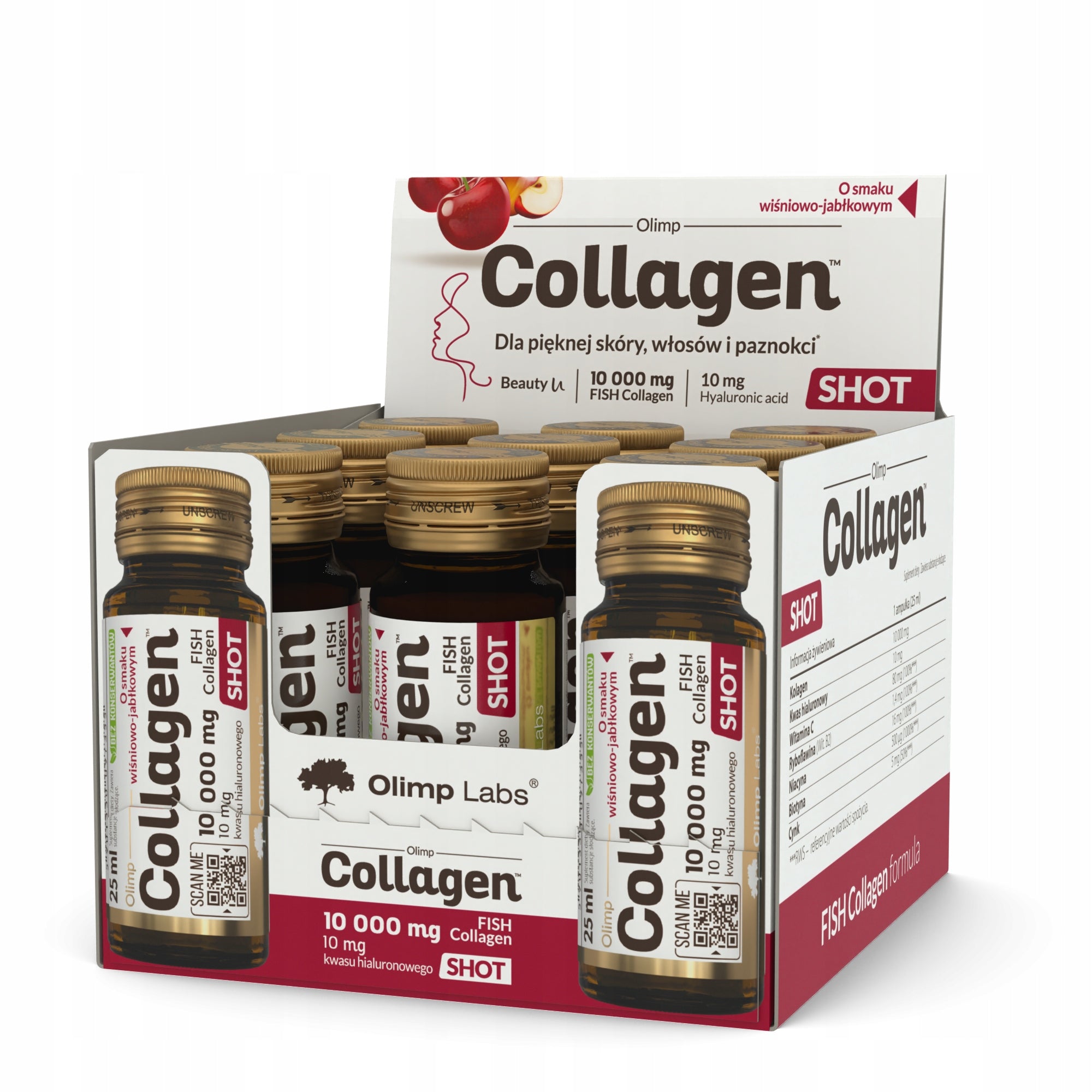 OLIMP COLLAGEN SHOT 9X25ml COLLAGEN 10g MARINE HEALTHY JOINTS SKIN BIOTIN Packaging status original