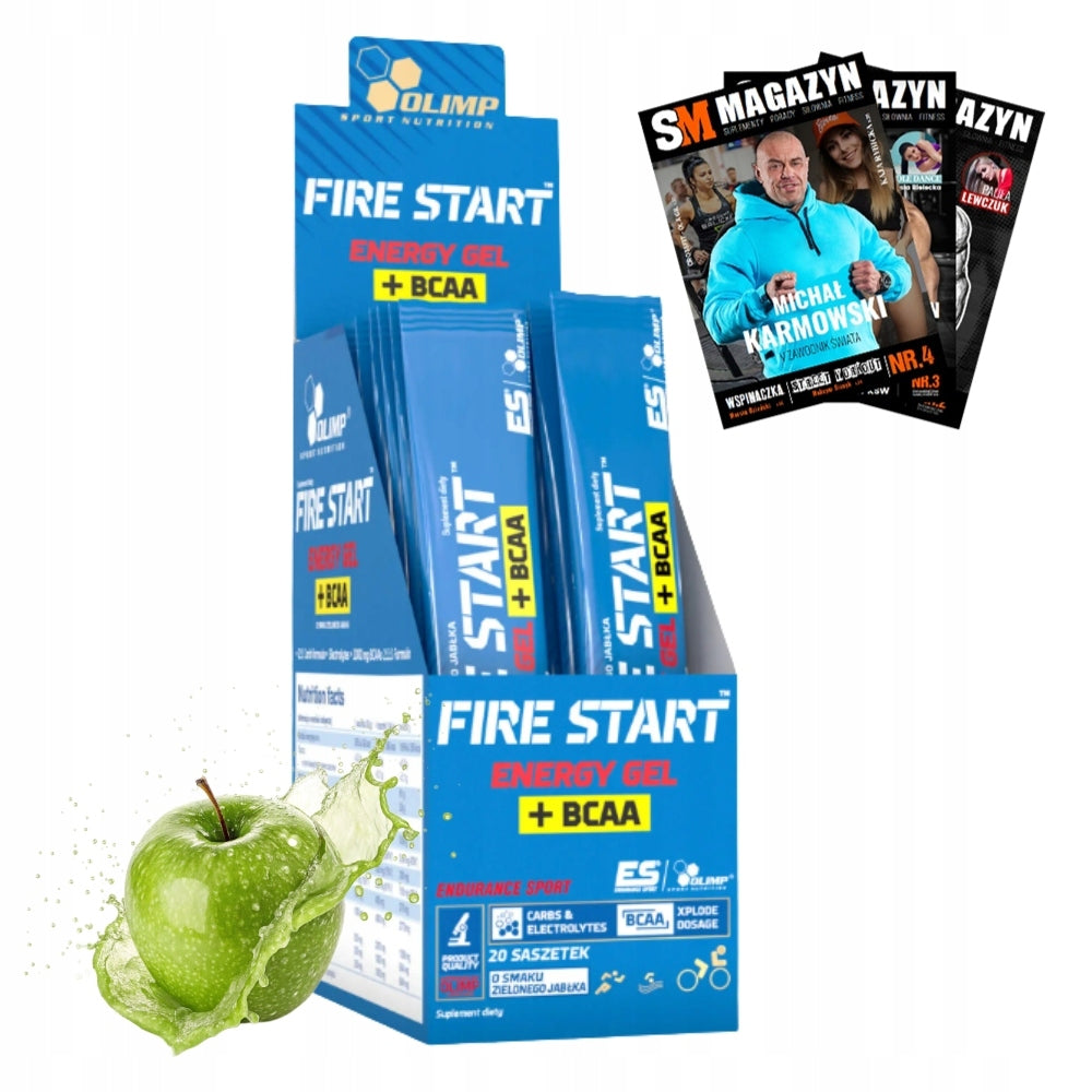 OLIMP FIRE START ENERGY GEL + BCAA CARBOHYDRATES FOR BETTER PERFORMANCE 12x36 g