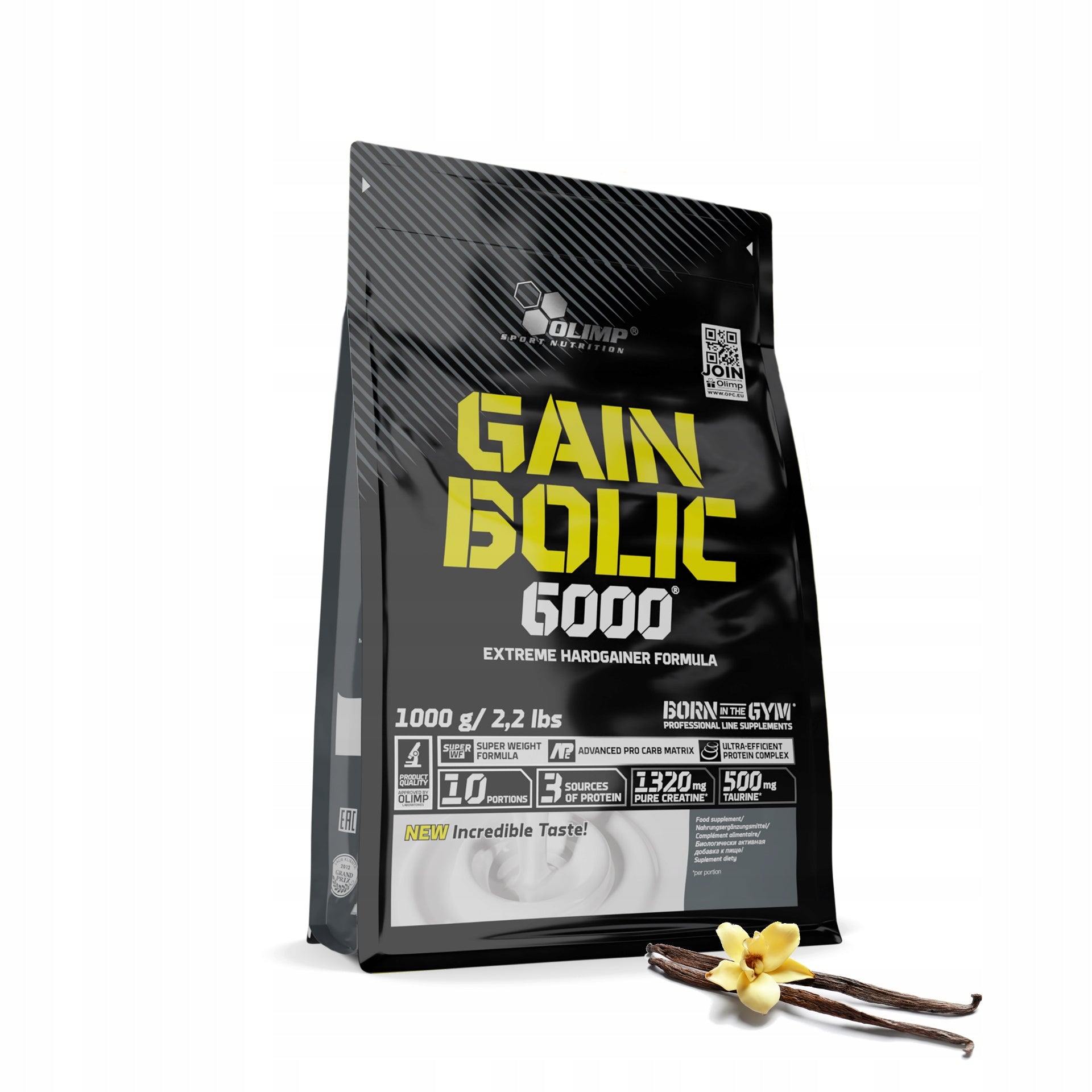 OLIMP GAIN BOLIC6000 Powder 1000g PROTEIN WPC CARBOHYDRATE MASS Flavour Vanilla