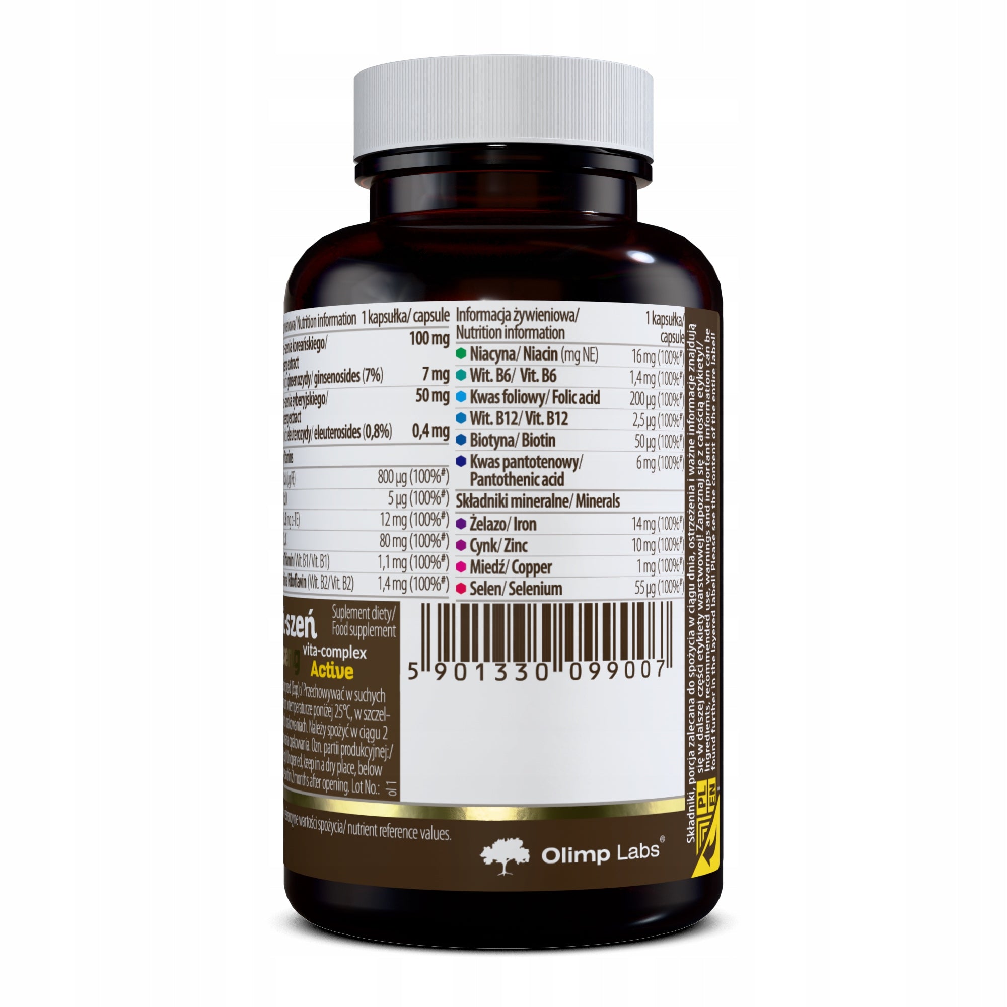 OLIMP GINSENG VITA-COMPLEX ACTIVE 60caps STRESS VITAMINS MINERALS Manufacturer code 5901330099007