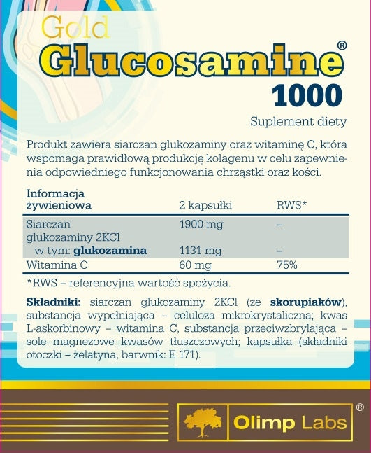 OLIMP GOLD GLUCOSAMINE 1000 60 CAPSULES Manufacturer code 5901330010927