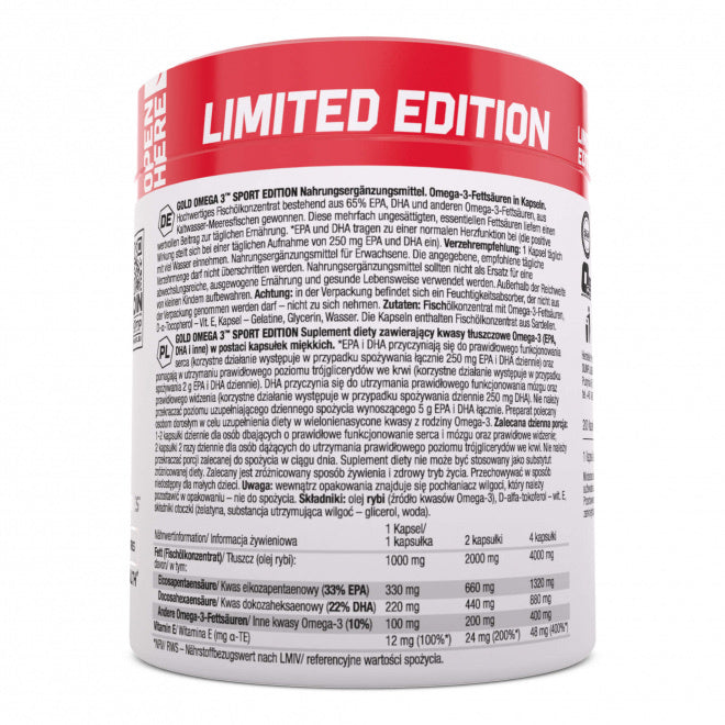 OLIMP GOLD OMEGA 3 SE 200caps limited fatty acids EPA DHA VITAMINS Manufacturer code 5901330071188