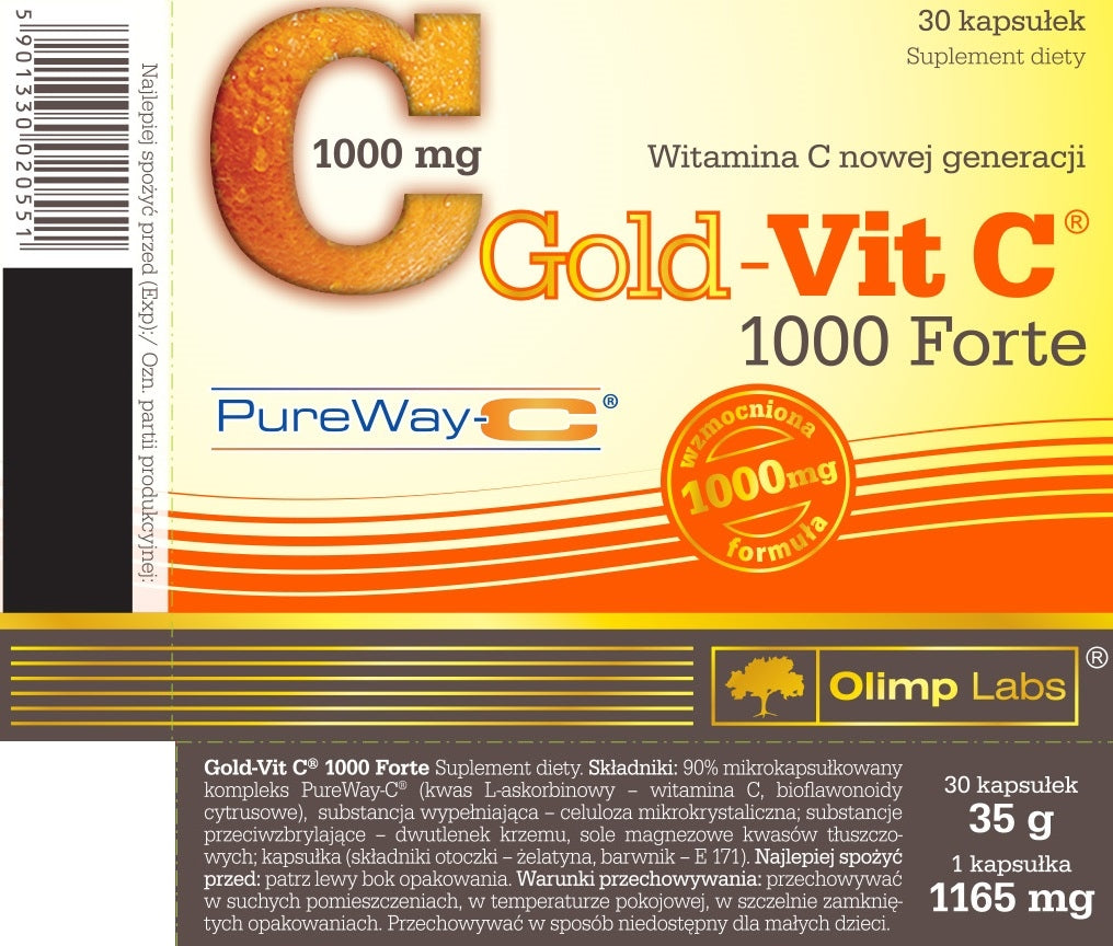 OLIMP GOLD VIT C FORTE 1000 MG 30 CAPSULES Manufacturer code 5901330020551