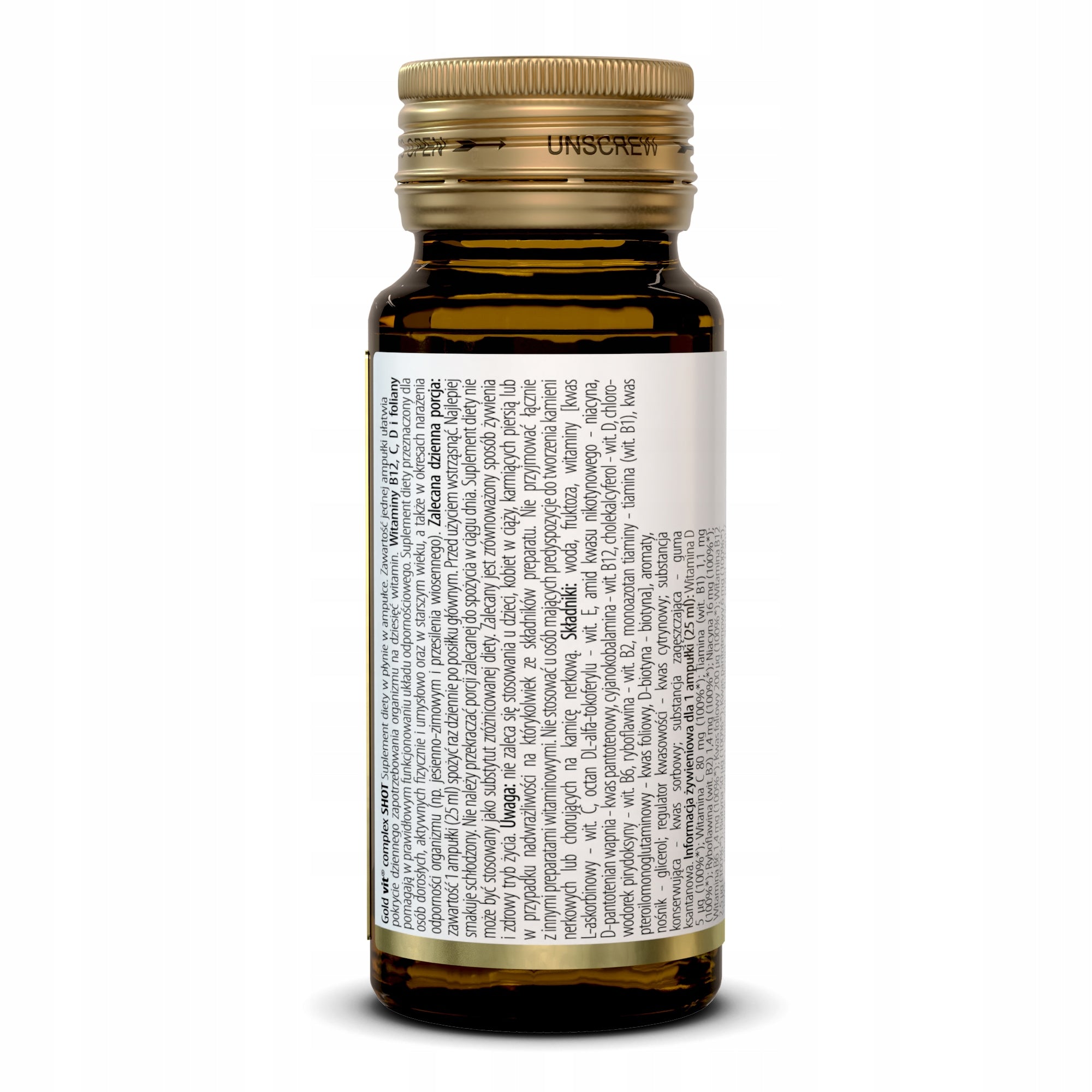 OLIMP GOLD-VIT COMPLEX SHOT 25ml FLAVOR ORANGE VITAMINS AND MINERALS Manufacturer code 5901330090165
