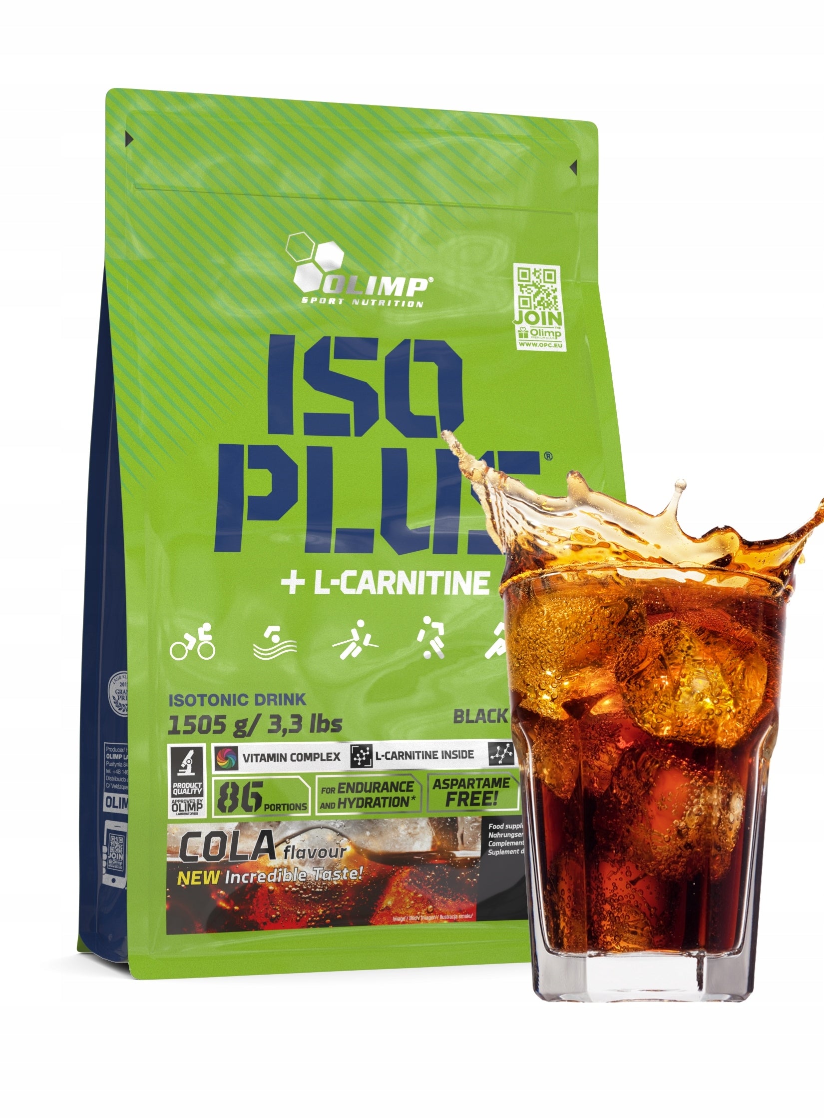 OLIMP ISO PLUS 1505G COLA ISOTONIC DRINK HYDRATION ENERGY CARNITINE Expiration date at least 1 year from the date of purchase