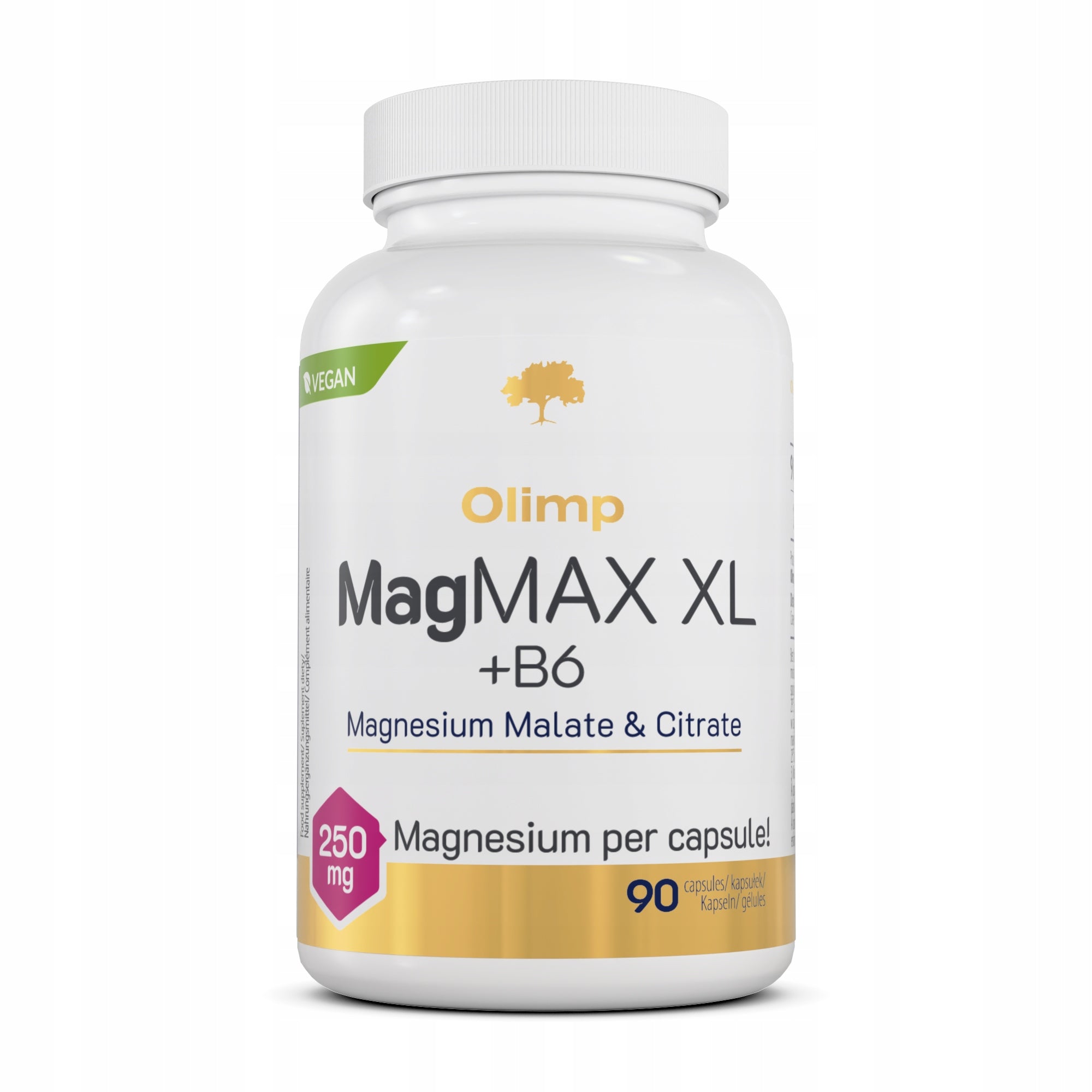 OLIMP MagMAX XL + B6 90caps MAGNESIUM 2 FORMS CITRATE MALATE VITAMIN B6