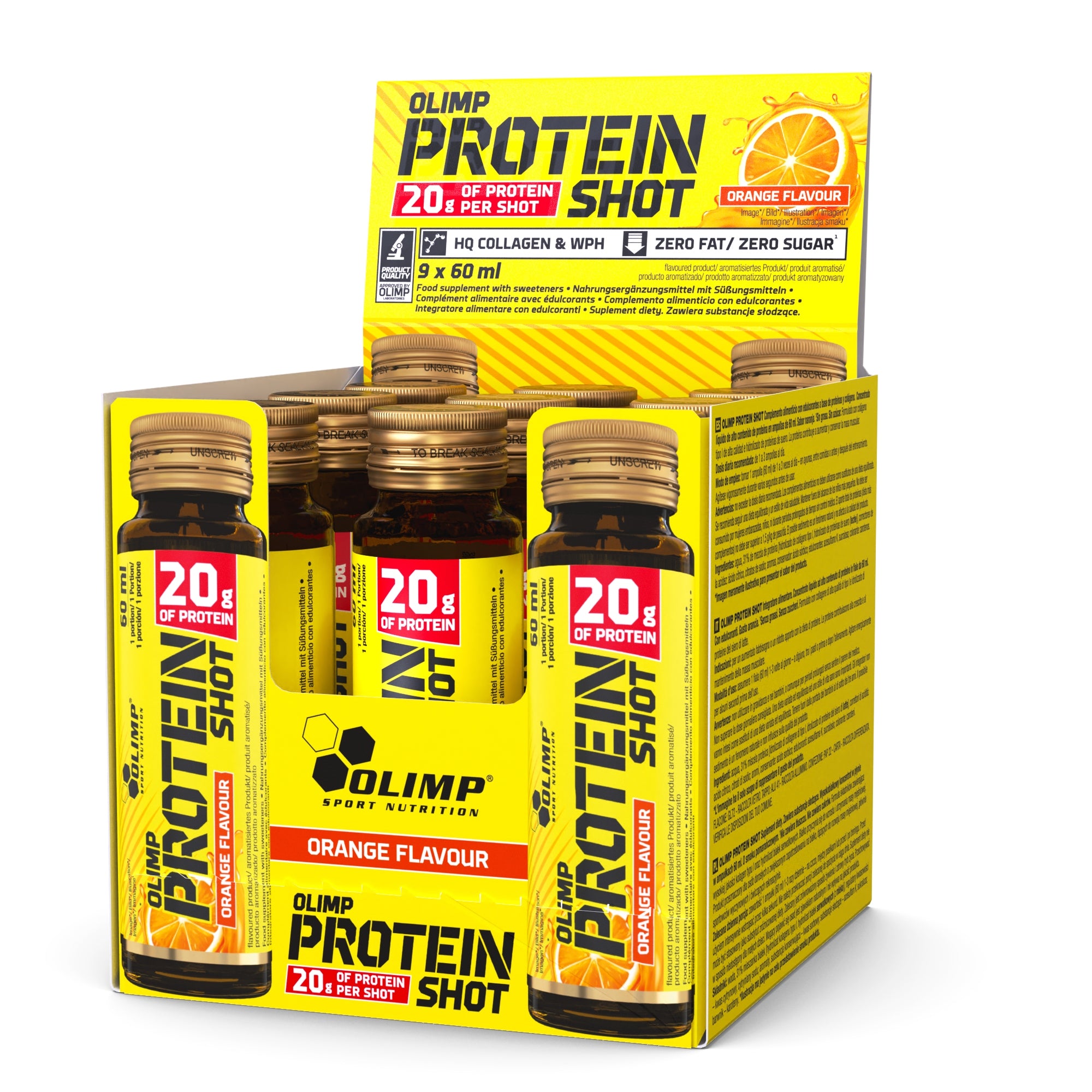 OLIMP PROTEIN SHOT 9x60ml PROTEIN WHEY WPC WHEY COLLAGEN WHEY PROTEIN Expiration date at least 1 year from the date of purchase