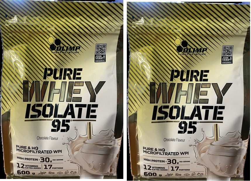 OLIMP PURE WHEY ISOLATE 95 set 2x 600g =1200g WHEY ISOLATE WPI chocolates