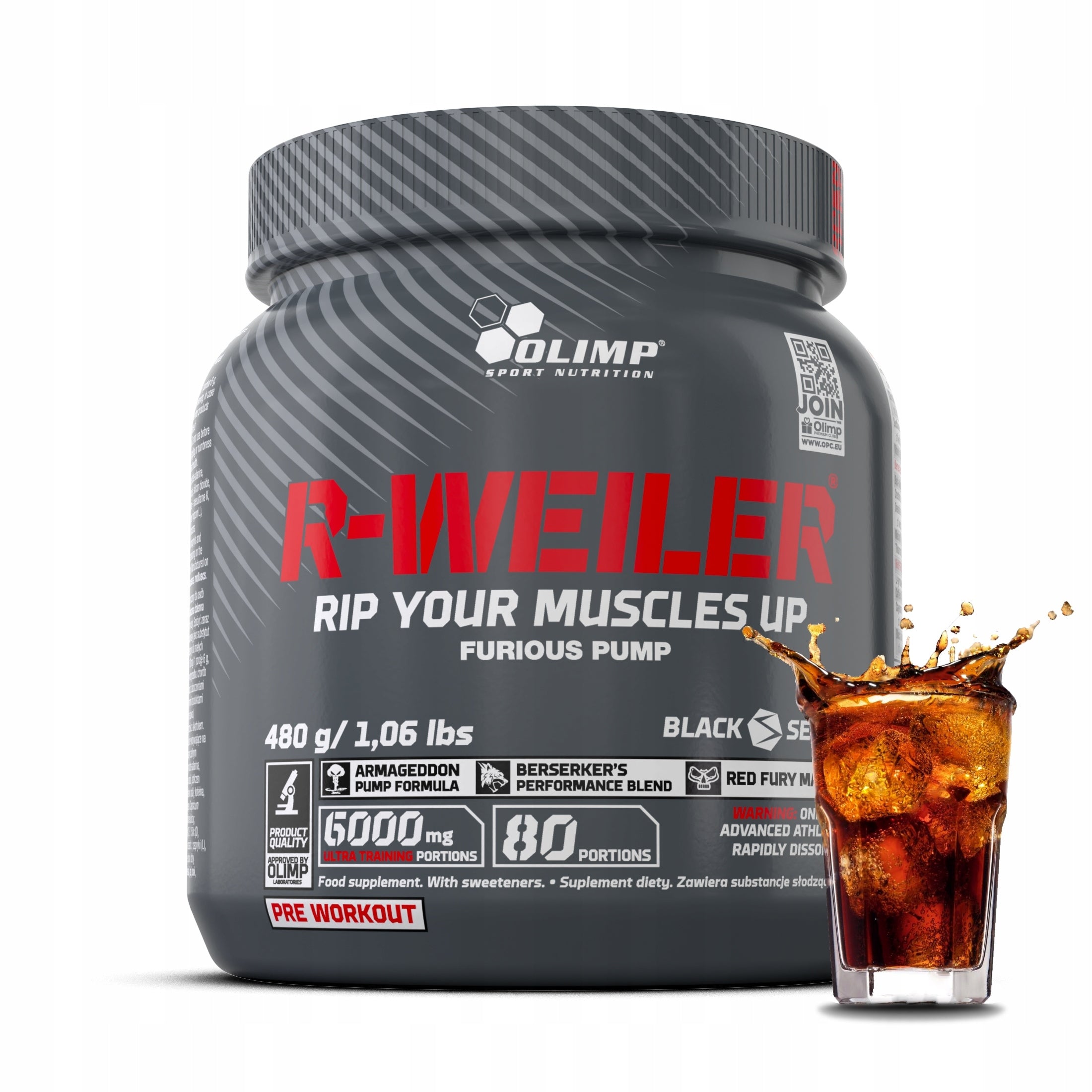 OLIMP R-WEILER 480g ARGININE CITRULLINE CAFFEINE CREATINE CAFFEINE PRE-WORKOUT