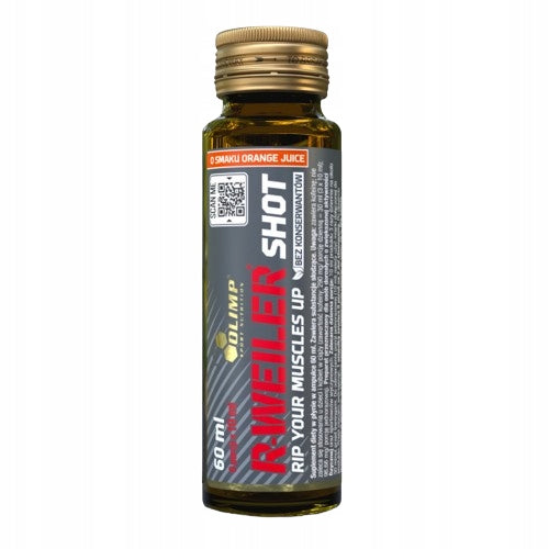 OLIMP R-WEILER SHOT 9X60ML ORANGE JUICE PRE-WORKOUT PUMP POWER Expiration date at least 1 year from the date of purchase