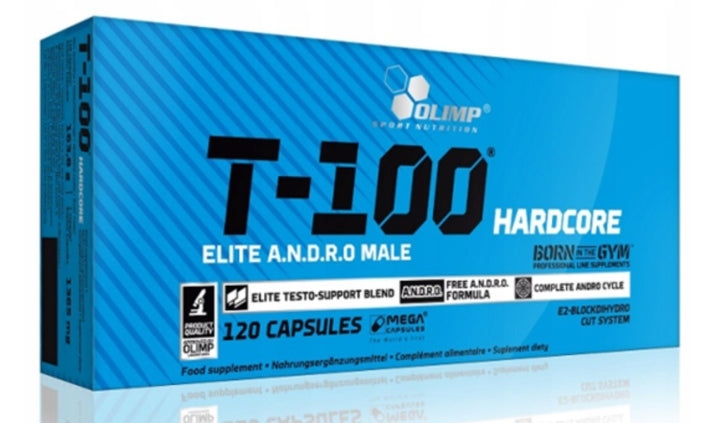 OLIMP T-100 HARDCORE 120 kaps TESTOSTERONE STRENGTH MASS ENERGY POTENCY LIBIDO