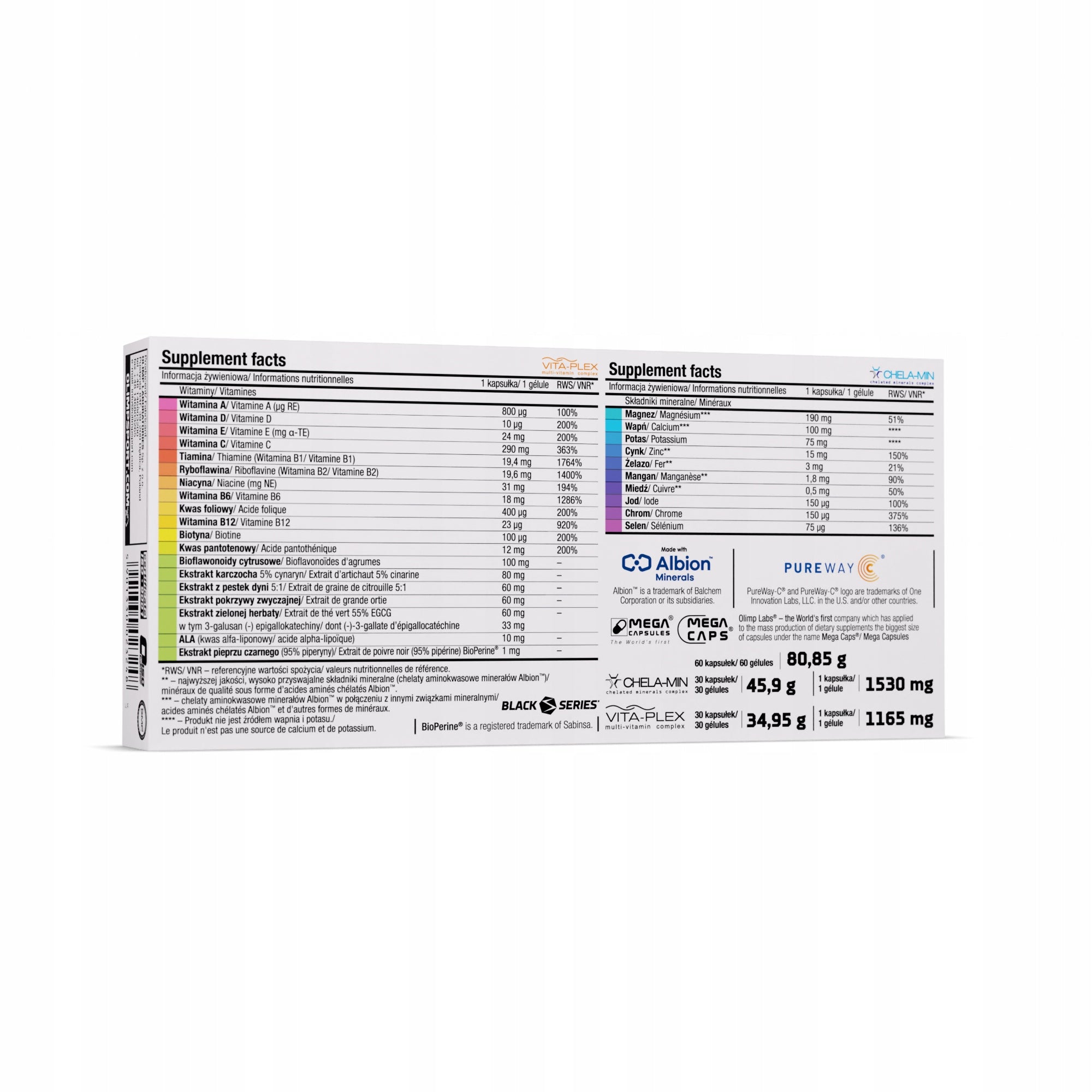 OLIMP VITA-MIN MULTIPLE SPORT 120 kaps VITAMINS MINERALS MAGNESIUM ZINC POTASSIUM Manufacturer code 8328411