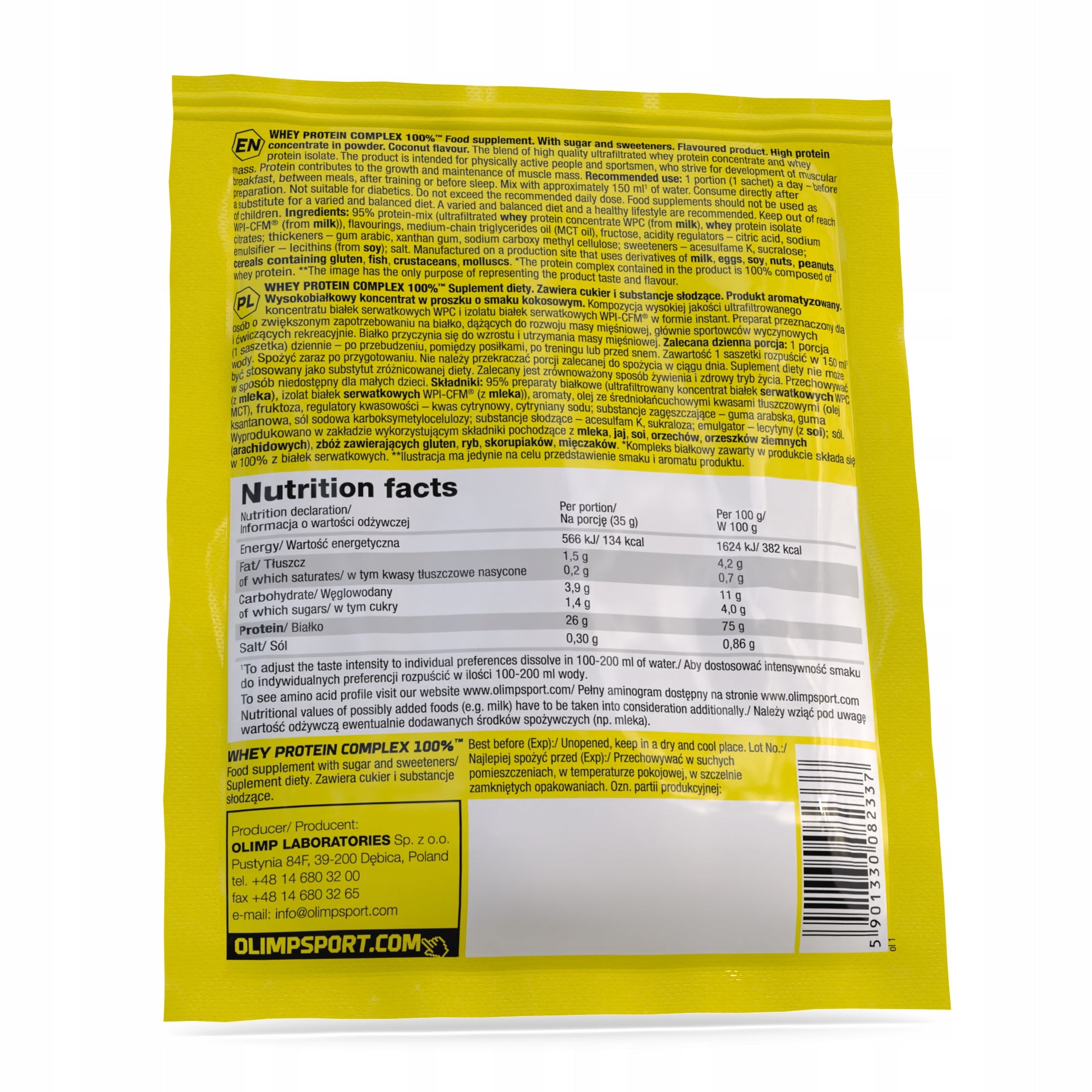 OLIMP WHEY PROTEIN COMPLEX 37g WPI WPH WPC EAN (GTIN) 5901330090035