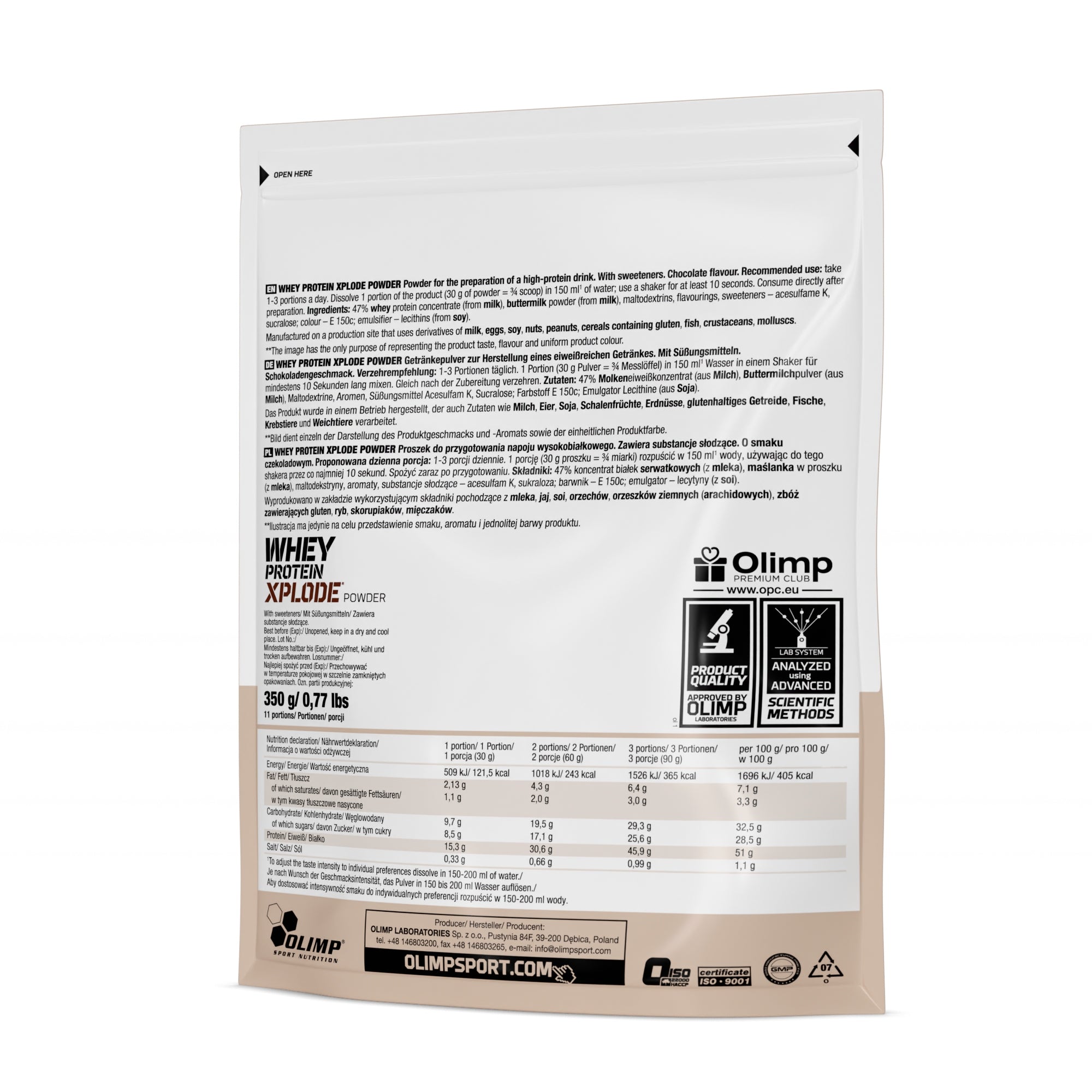OLIMP Whey Protein Xplode 350 g Expiration date at least 1 year from the date of purchase