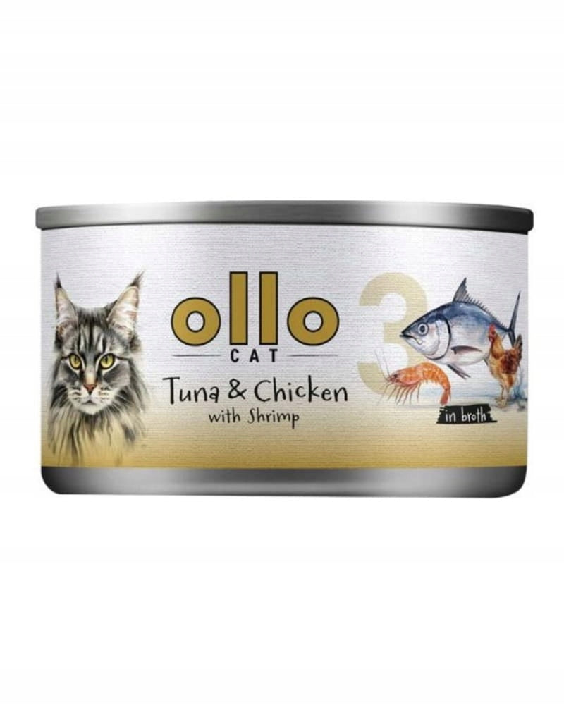 OLLO Cat No. 3 - Tuna and Chicken with Shrimp (can) 70g