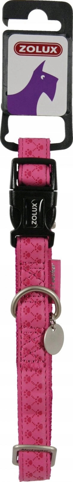 OLUX Dog Collar Mac Leather Adjustable Fuchsia 25mm L
