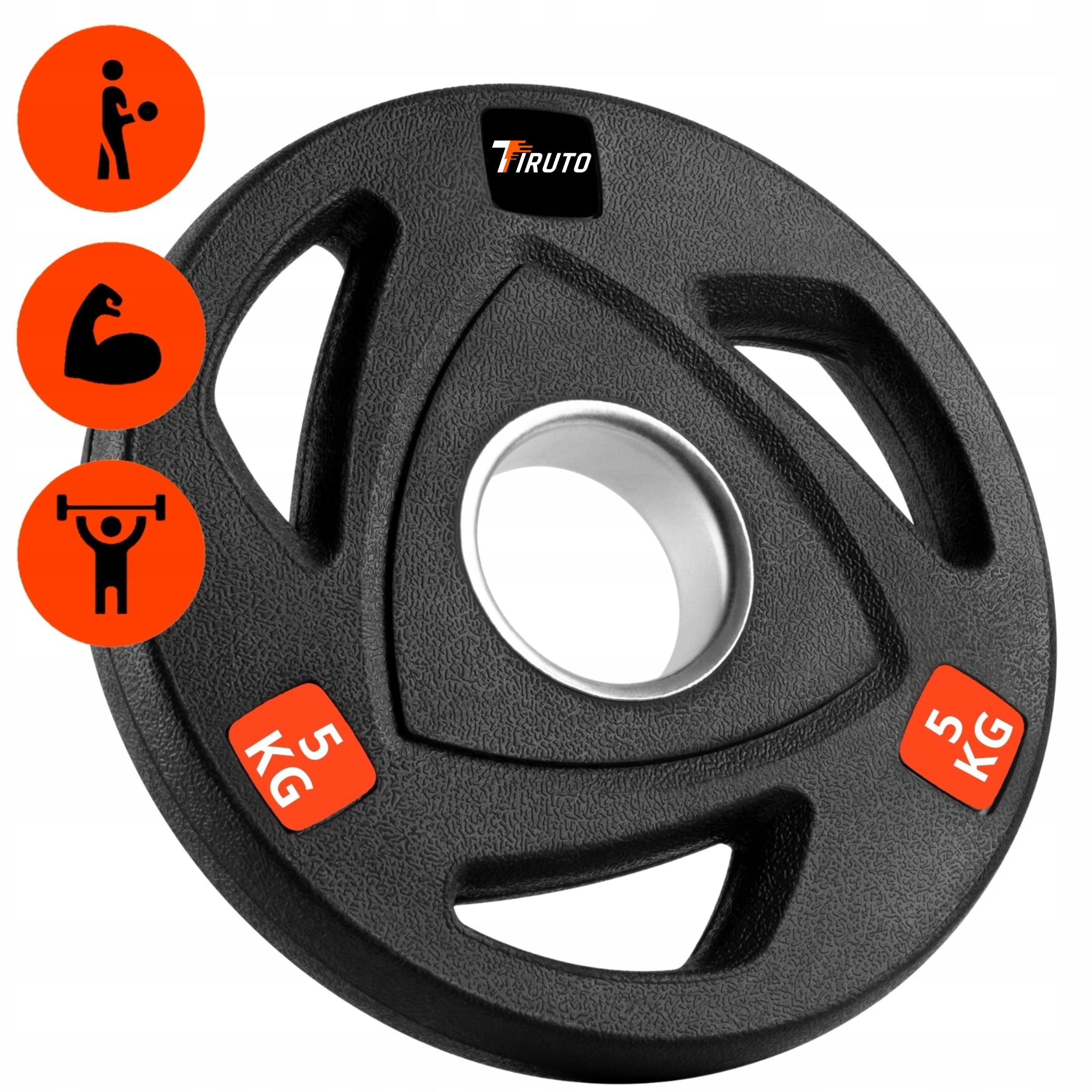 OLYMPIC CAST IRON LOAD FOR BARBELL GRIFFIN PLATE RUBBERIZED OLIMP 5KG Brand Motion