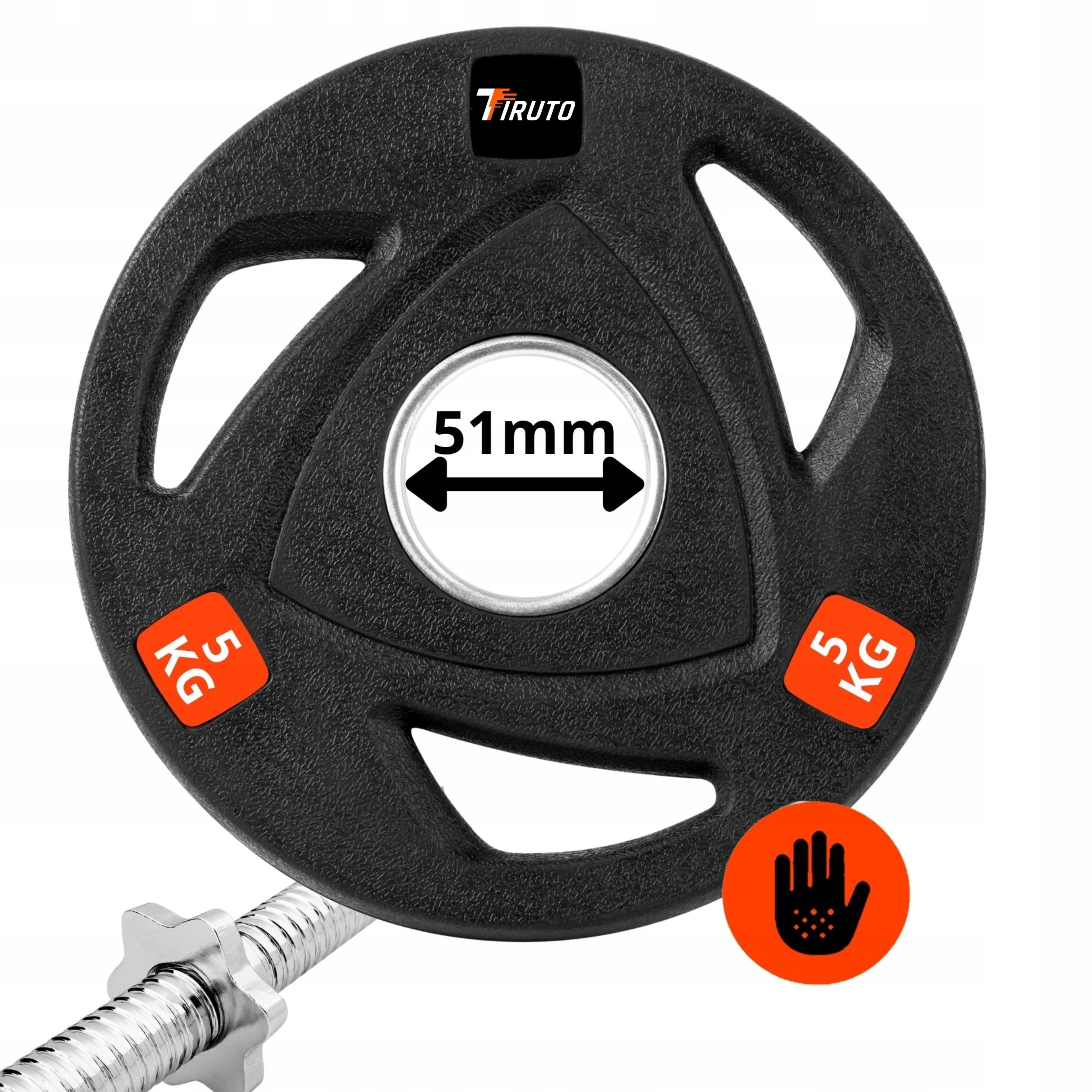 OLYMPIC CAST IRON LOAD FOR BARBELL GRIFFIN PLATE RUBBERIZED OLIMP 5KG Total weight 5 kg