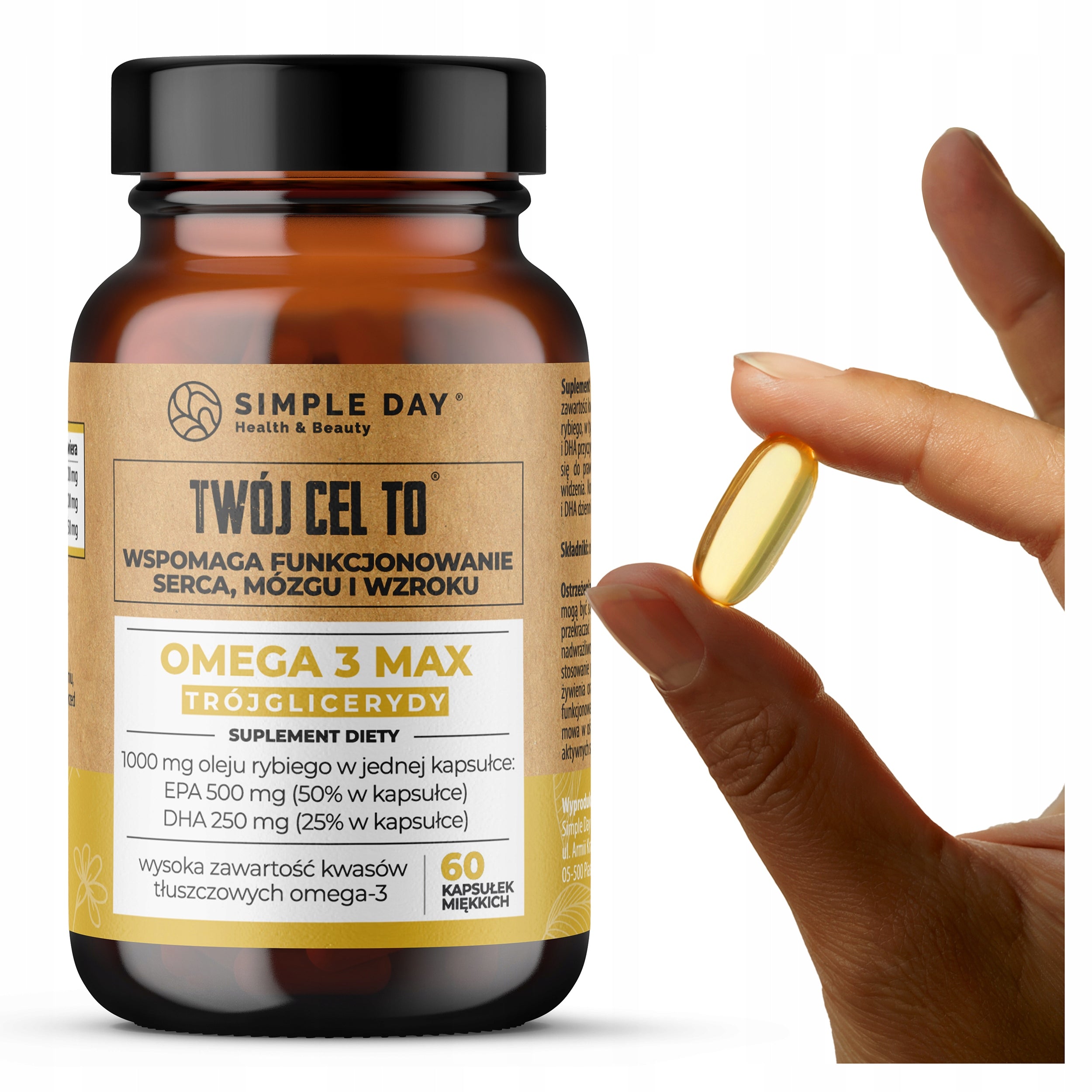 OMEGA 3 1000 mg EPA 500mg DHA 250mg TRIGLYCERIDES HEALTHY HEART BRAIN - STRONG