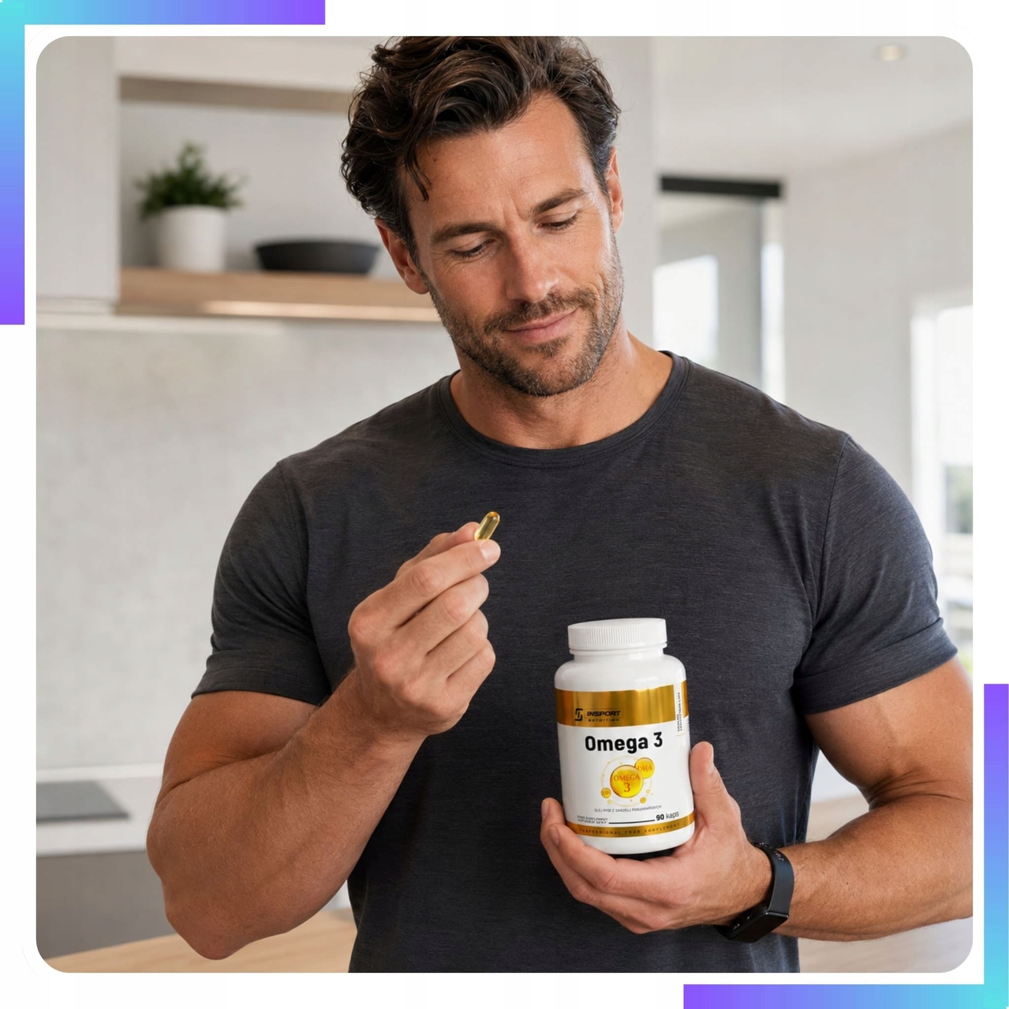 OMEGA 3 1000mg 90 kap EPA DHA Fish Oil Tran Brain Immunity Heart | INSPORT Name other