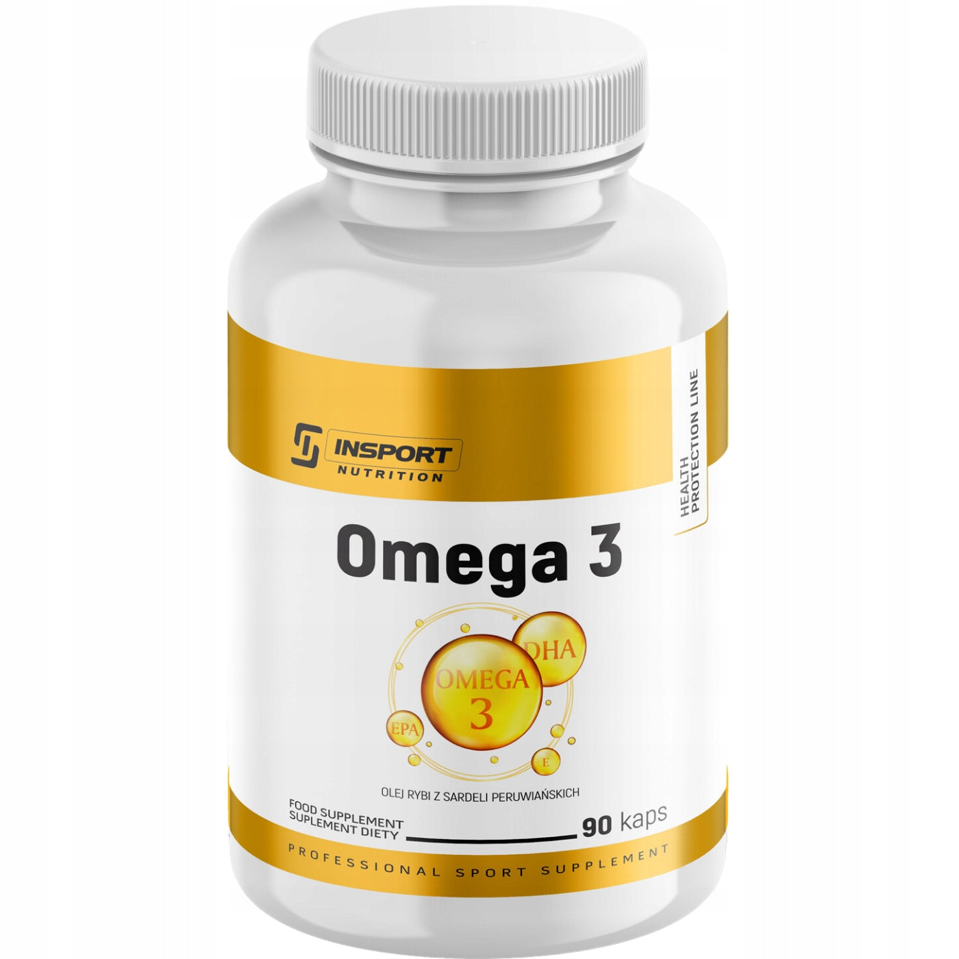 OMEGA 3 1000mg 90 kap EPA DHA Fish Oil Tran Brain Immunity Heart | INSPORT Packaging status original