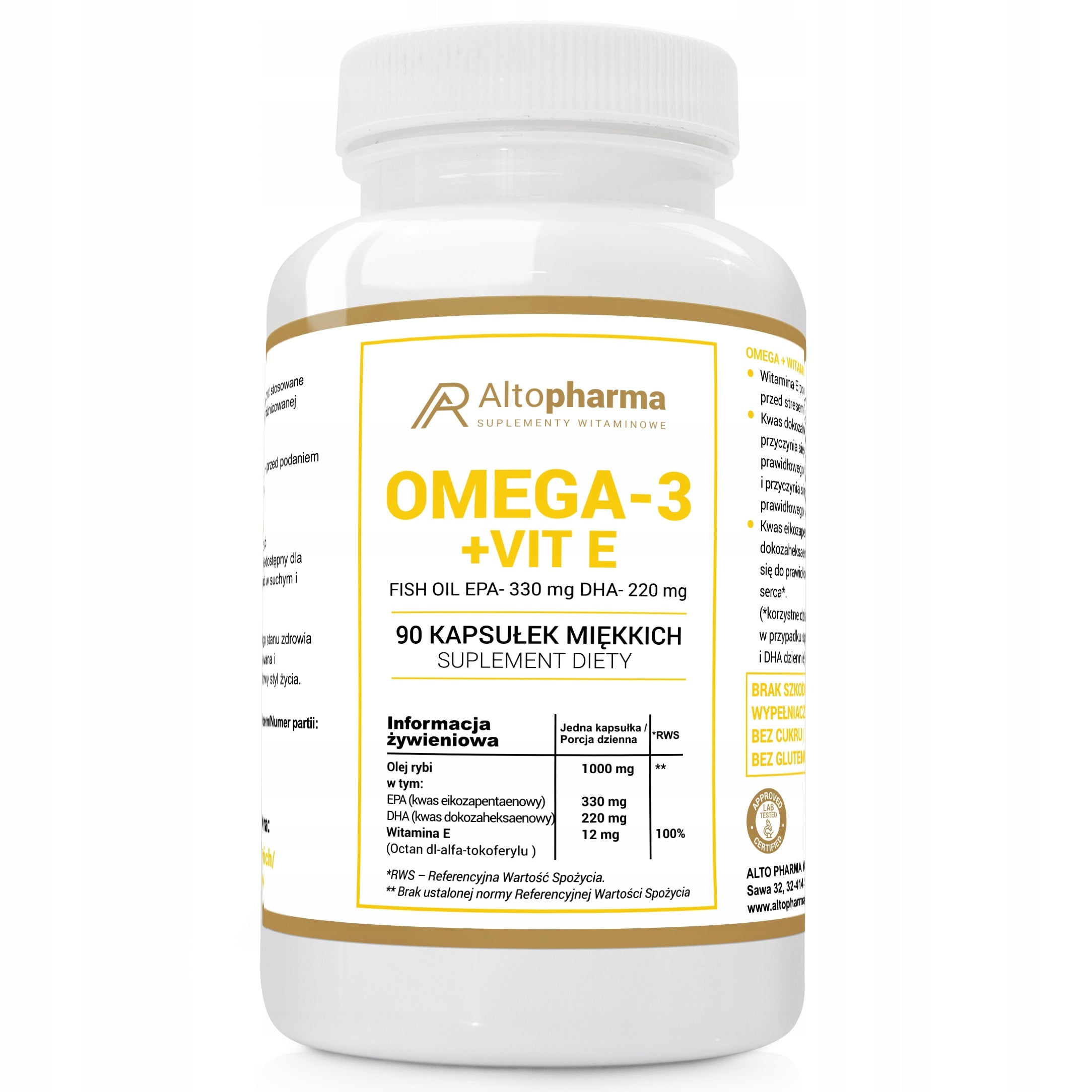 OMEGA-3 1000mg FISH Oil Alto Pharma 90 SOFT CAPSULES