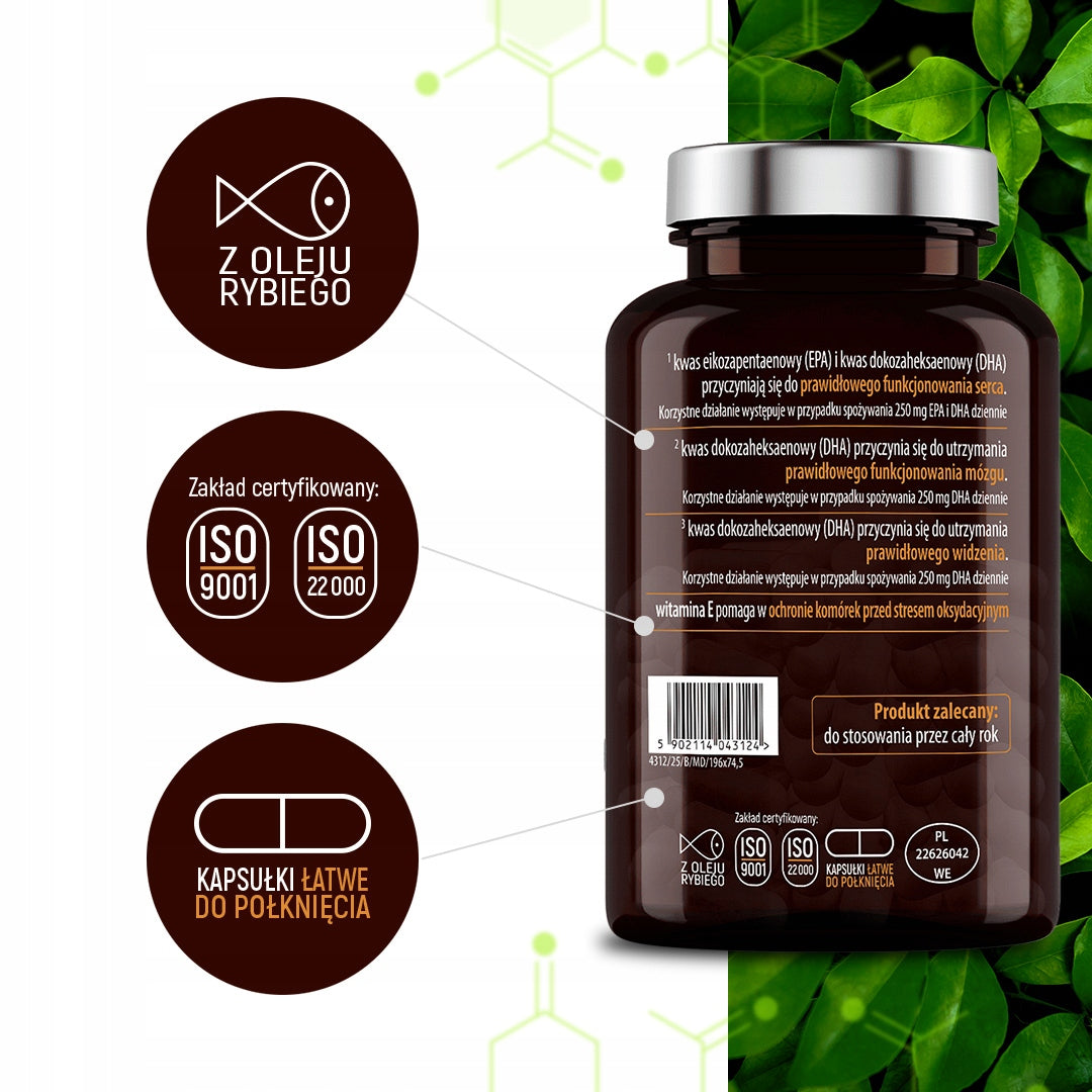 OMEGA 3 3000 MG Pacific Fish Oil + Vitamin E Heart Brain Vision EPA DHA Brand Essensey