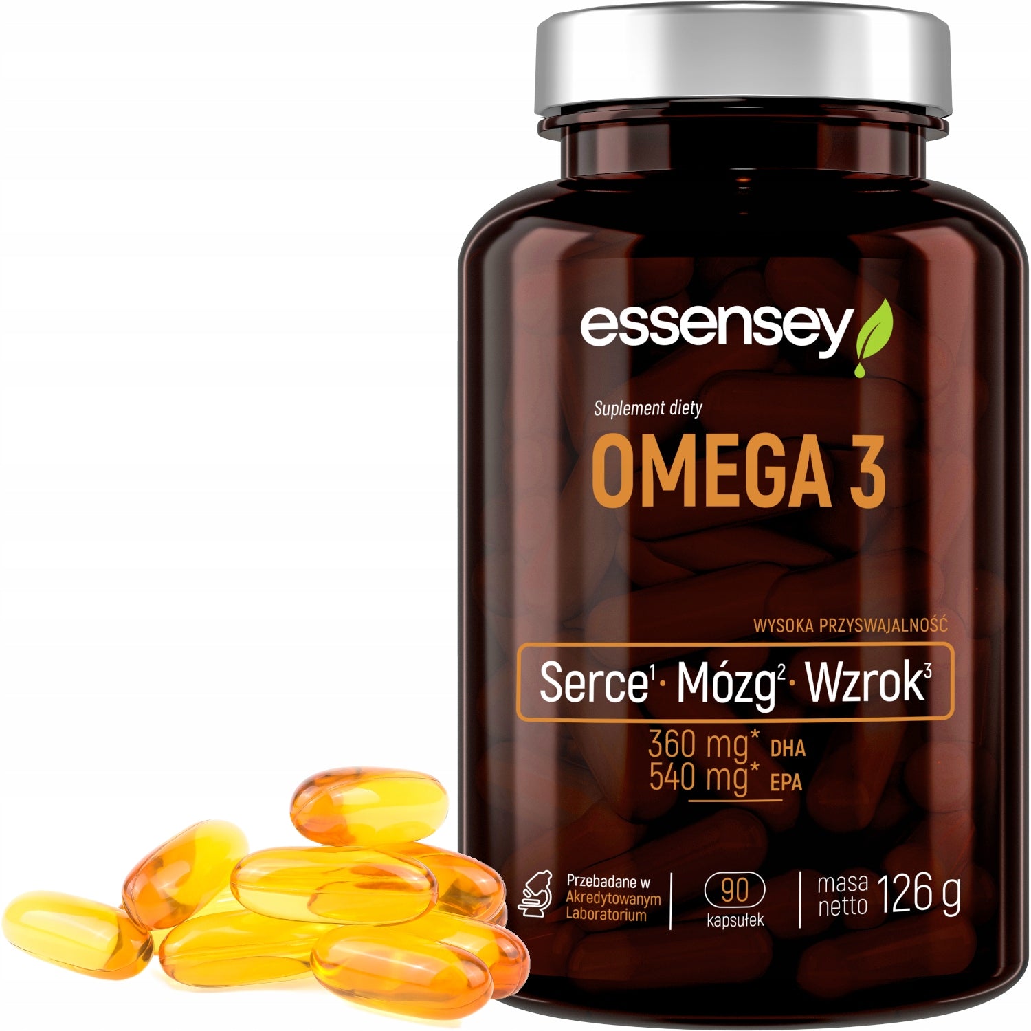 OMEGA 3 3000 MG WITH FISH + Vitamin E Heart Brain Vision EPA DHA TRAN FISH OIL